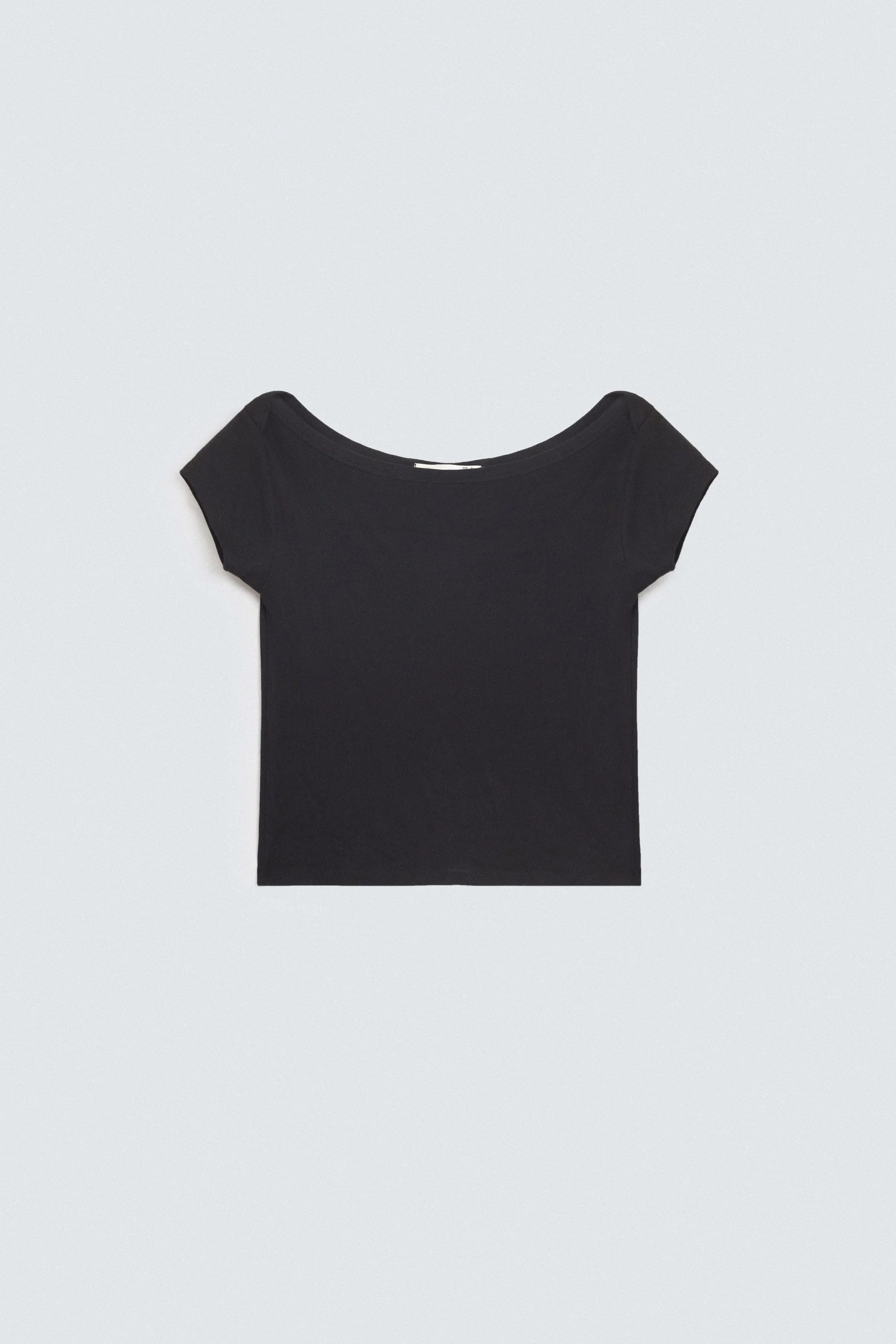 Super Cropped Boat Neck T-Shirt - Image 6