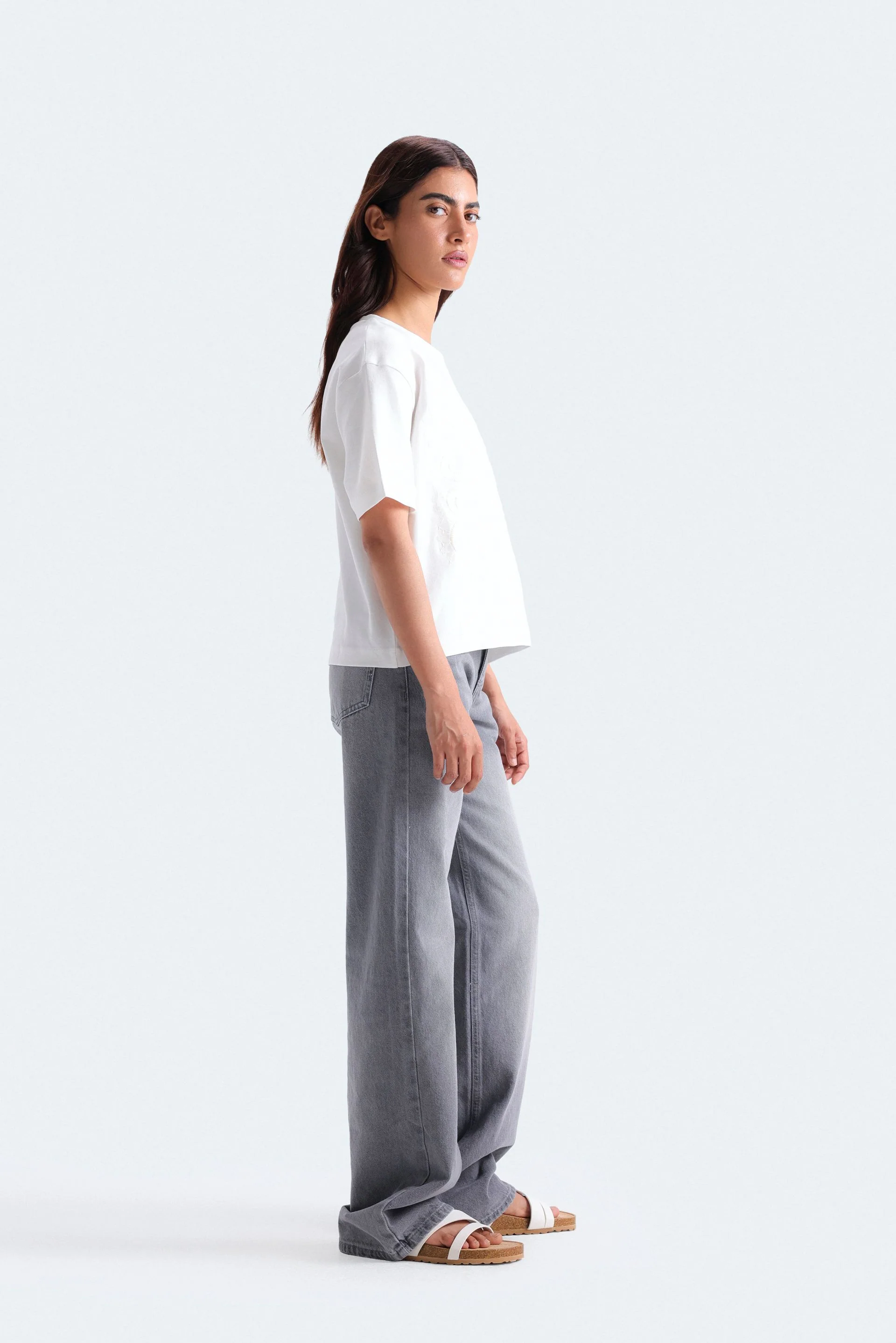 Cropped Embroidered T-Shirt - Image 3
