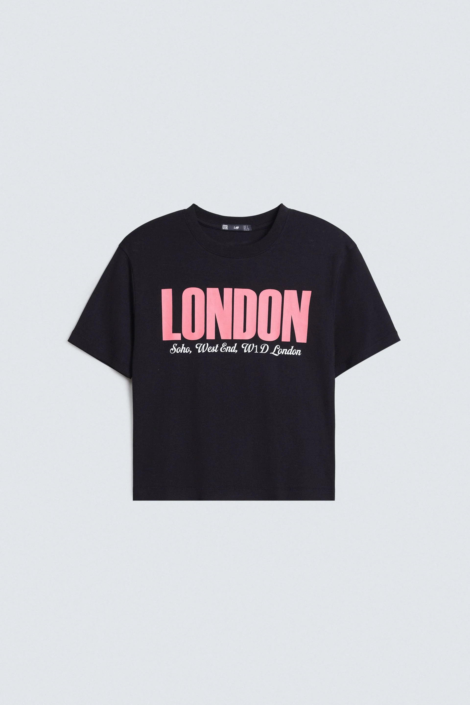 Cropped Slogan Print T-Shirt - Image 5