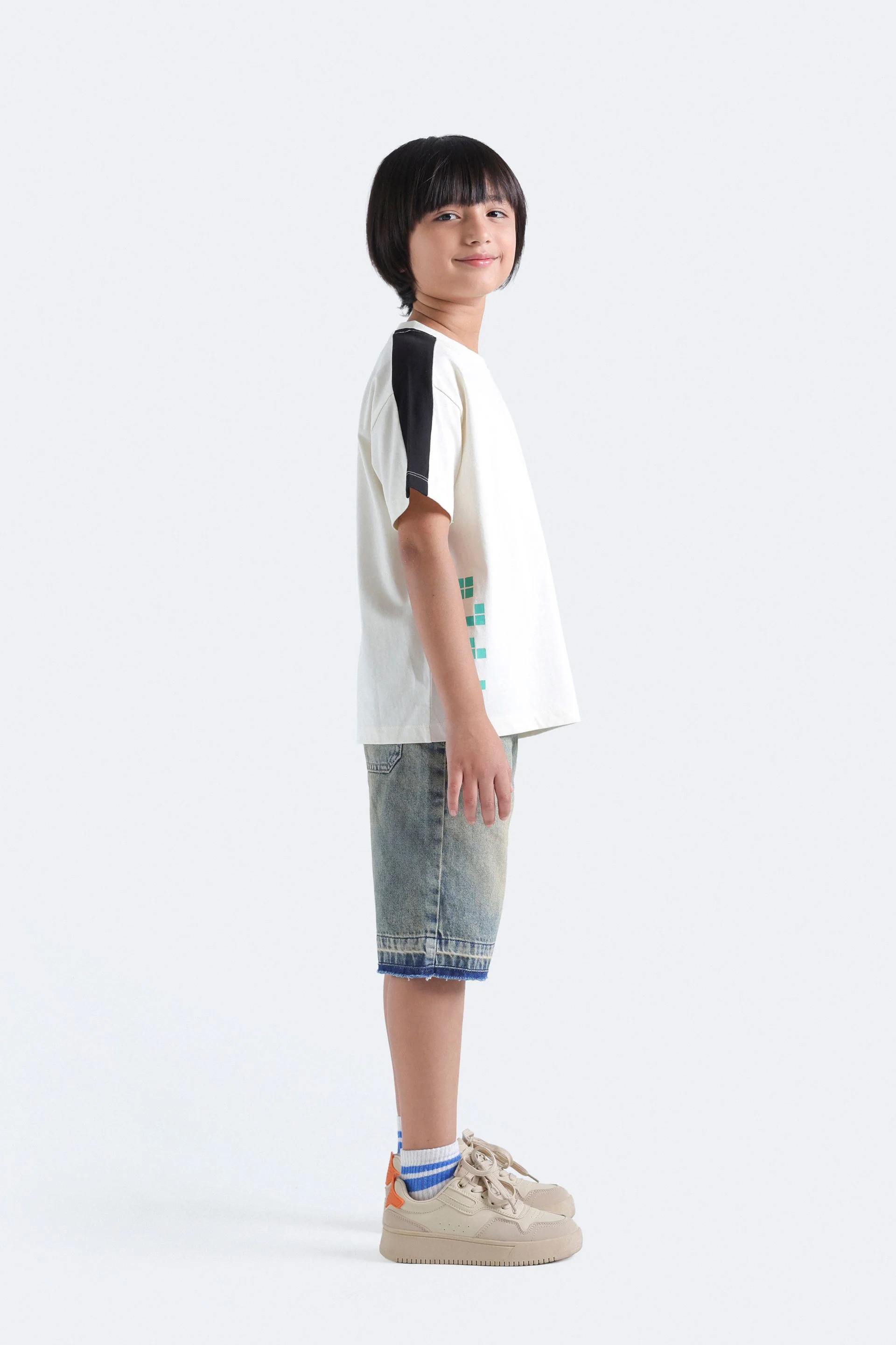 Color Block Slogan Print T-Shirt - Image 6