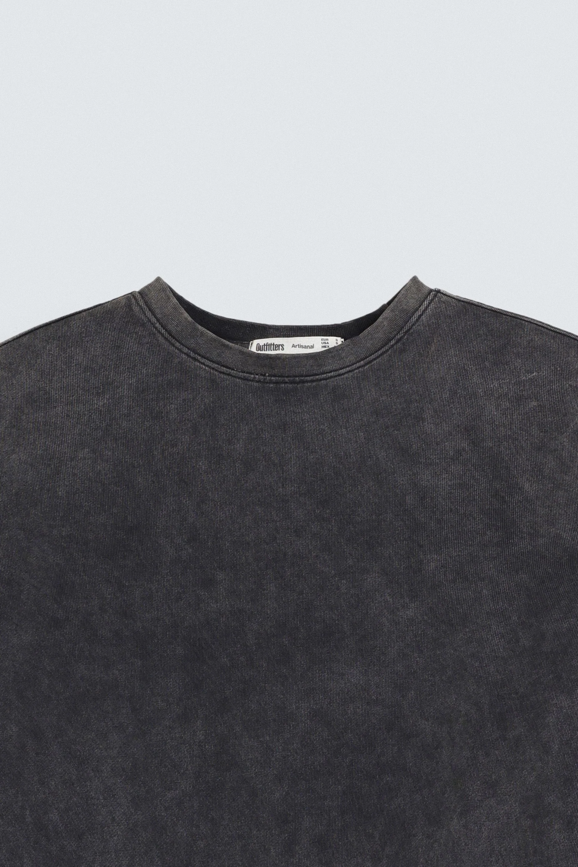 Cropped Washed Effect T-Shirt - Image 6