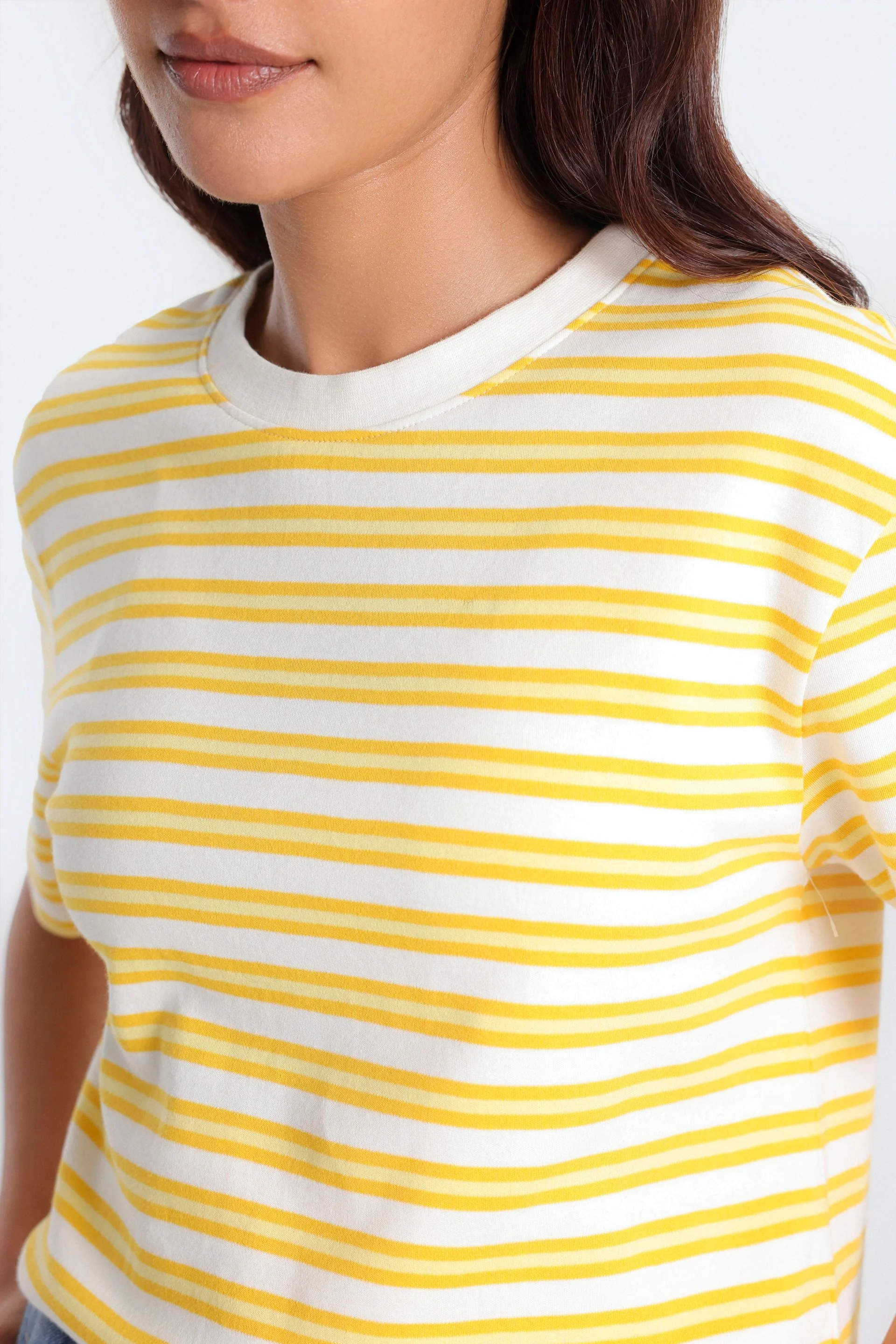 Cropped Striped T-Shirt - Image 2