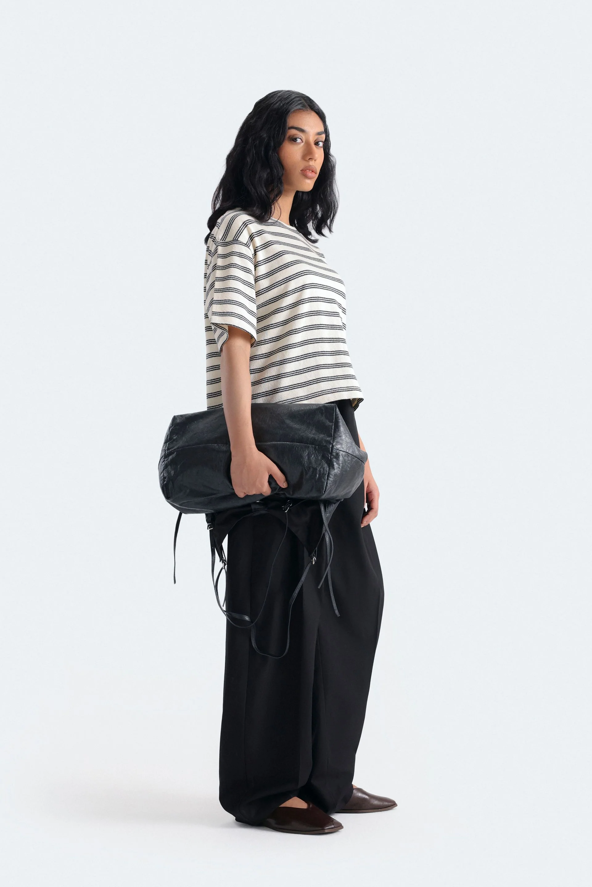 Cropped Striped T-Shirt - Image 4