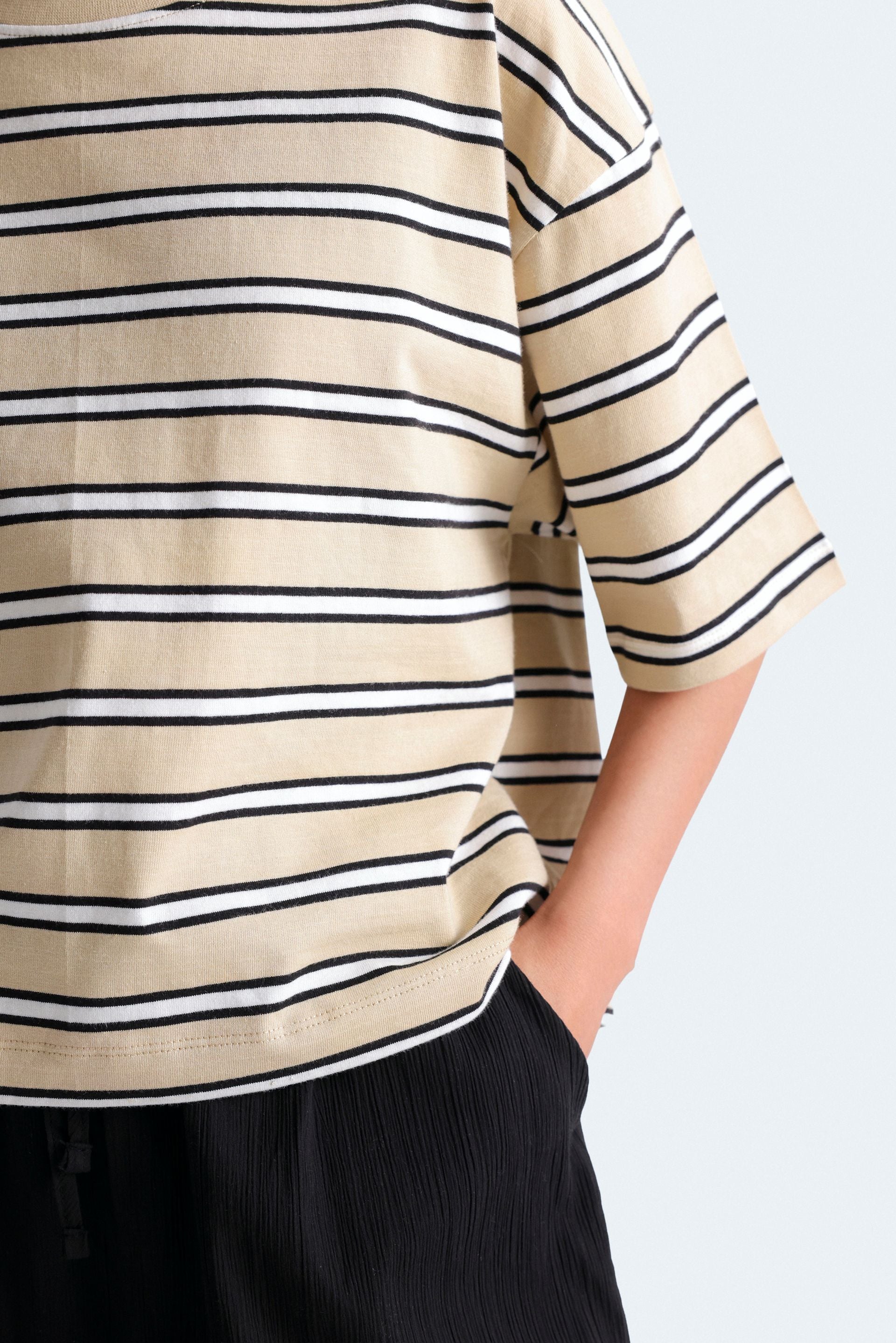 Cropped Stripped T-Shirt - Image 2