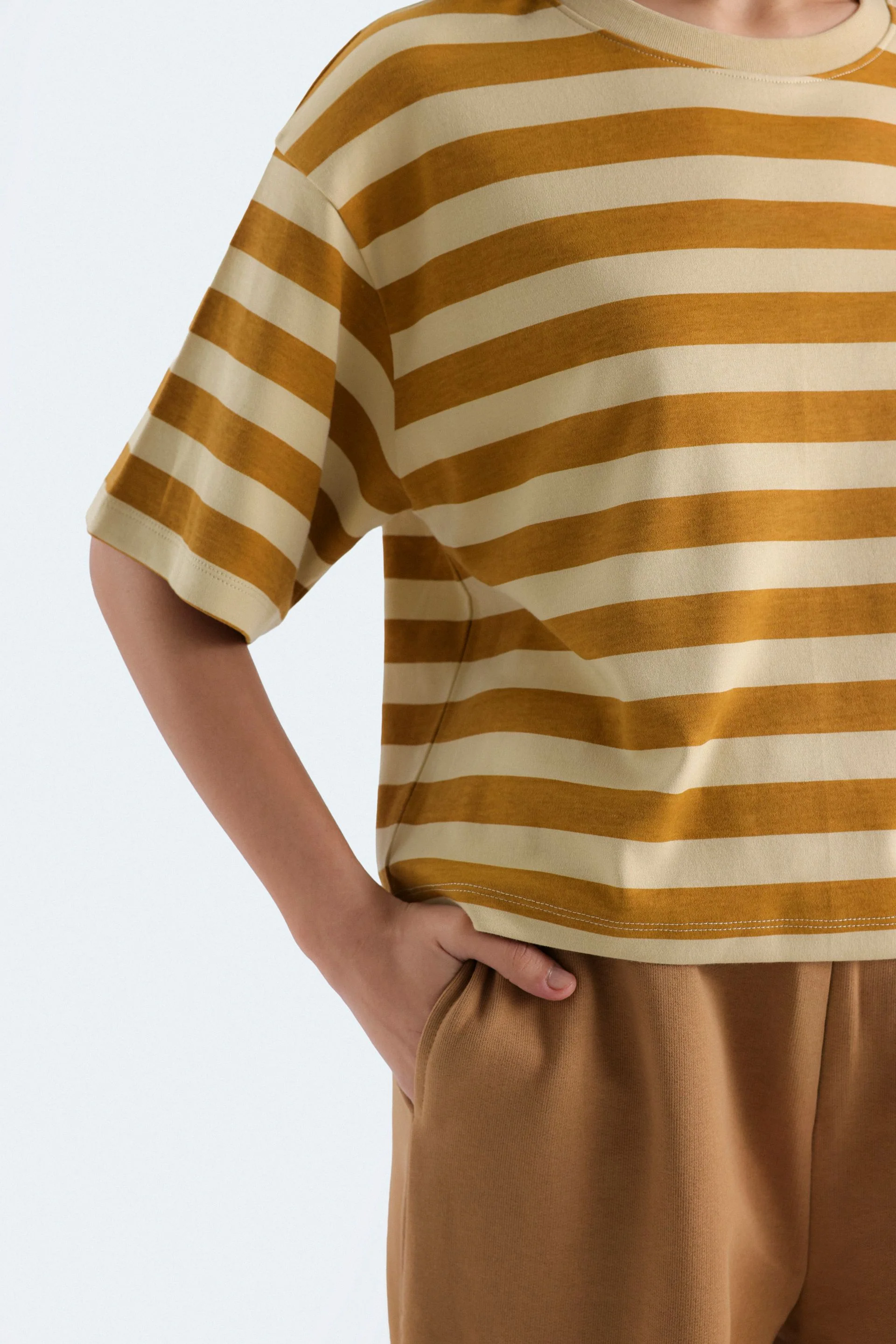 Cropped Striped T-Shirt - Image 2