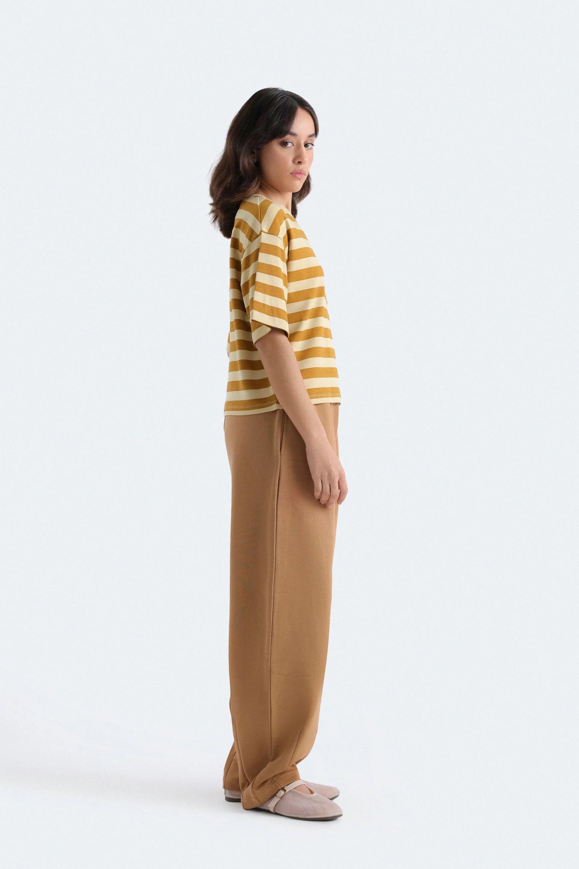 Cropped Striped T-Shirt - Image 3
