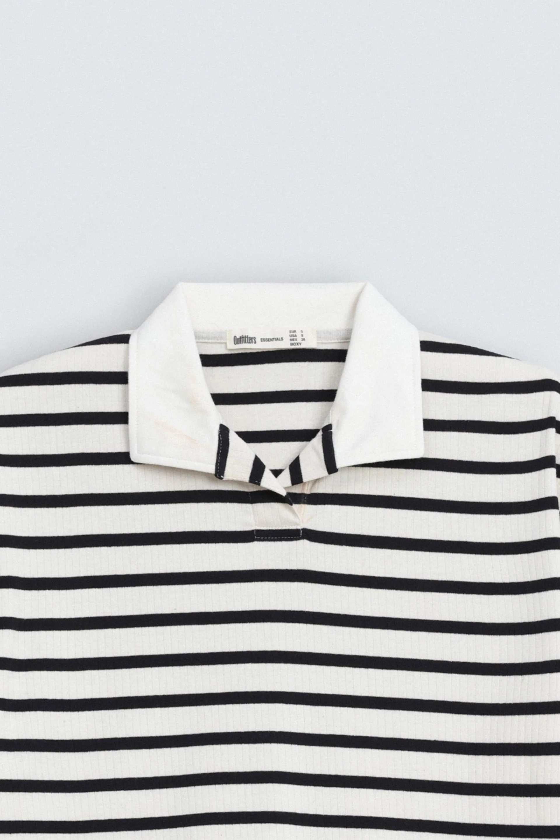 Cropped Striped Polo Shirt - Image 6