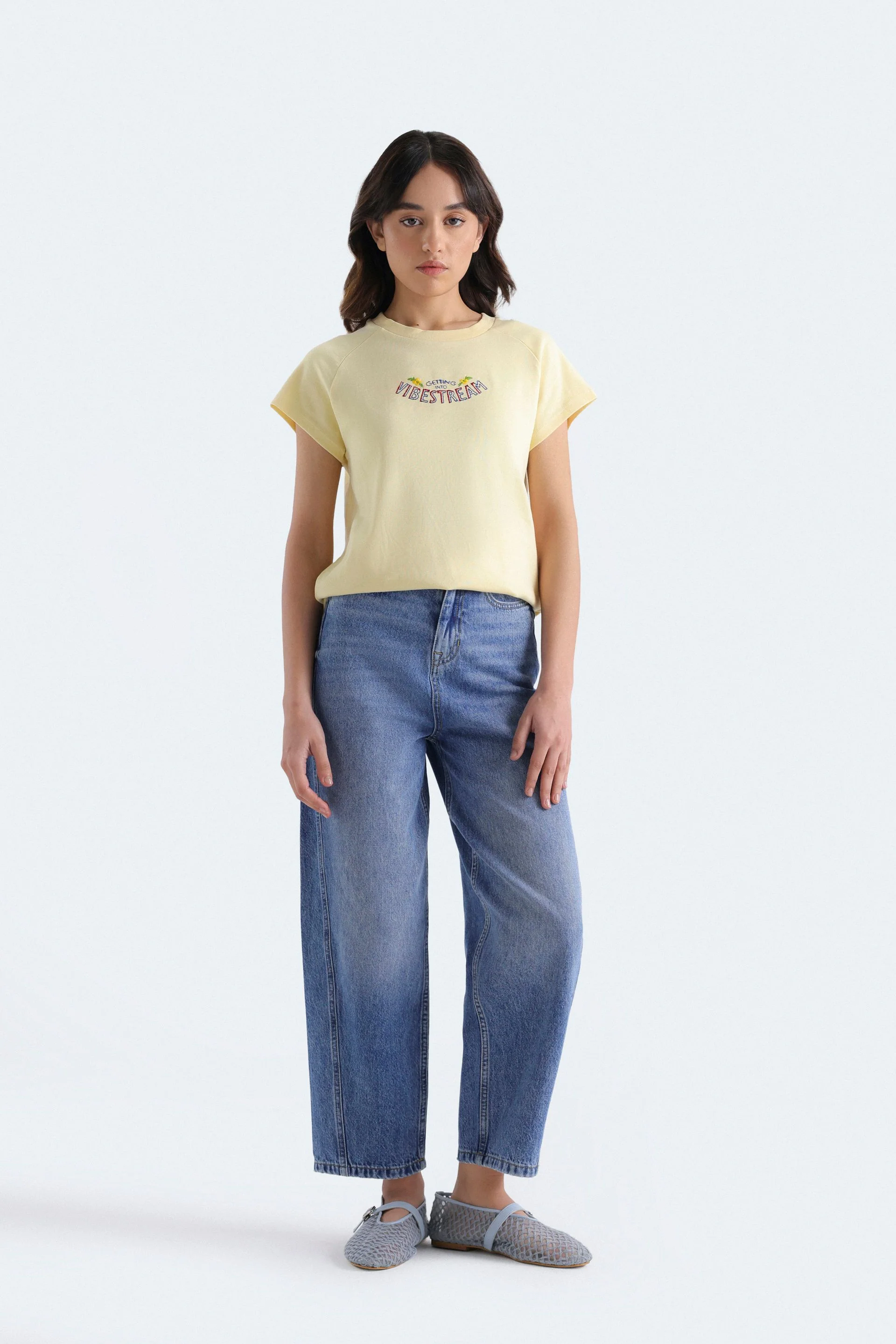 Cropped Embroidered T-Shirt
