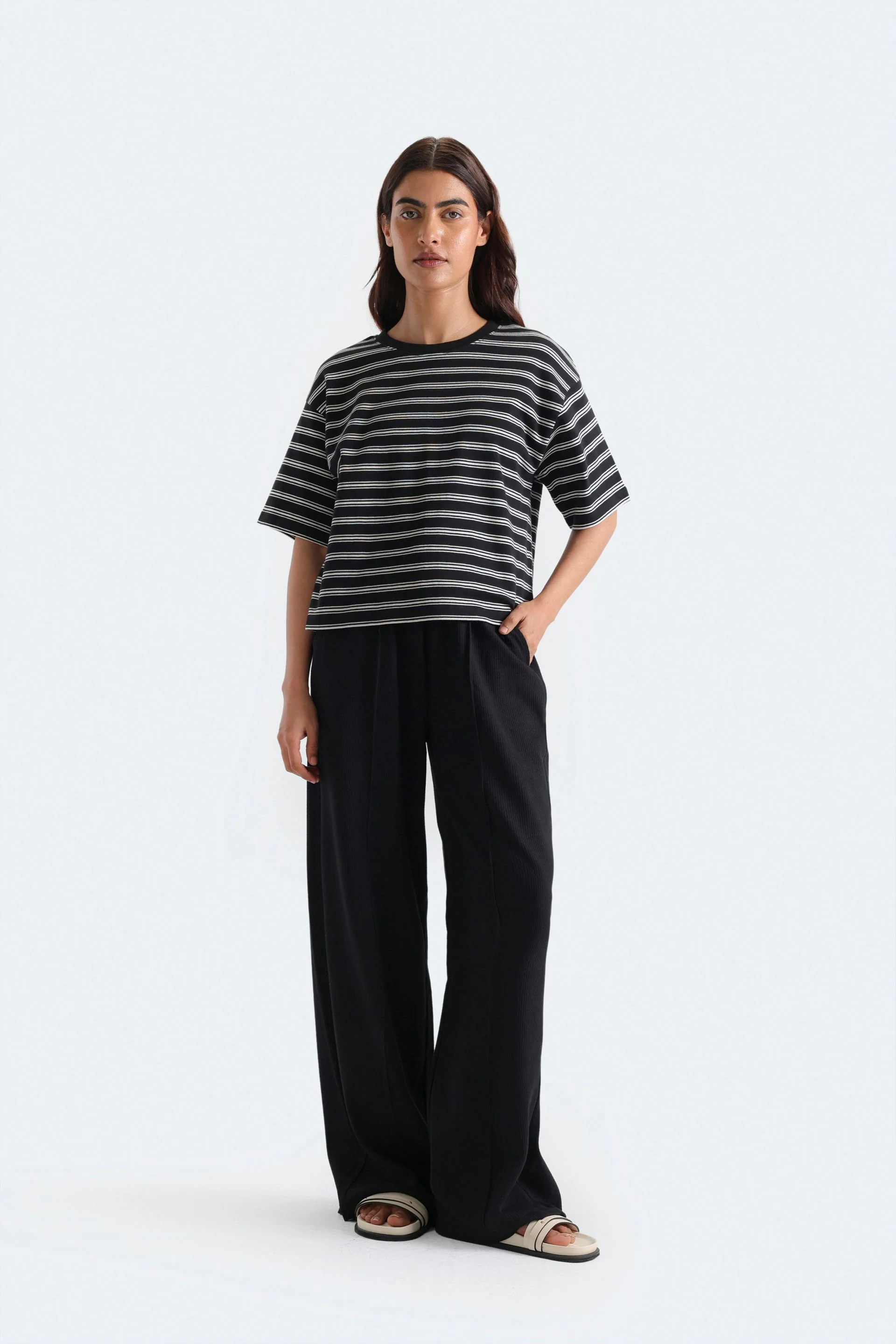 Wide Leg Knit Trousers