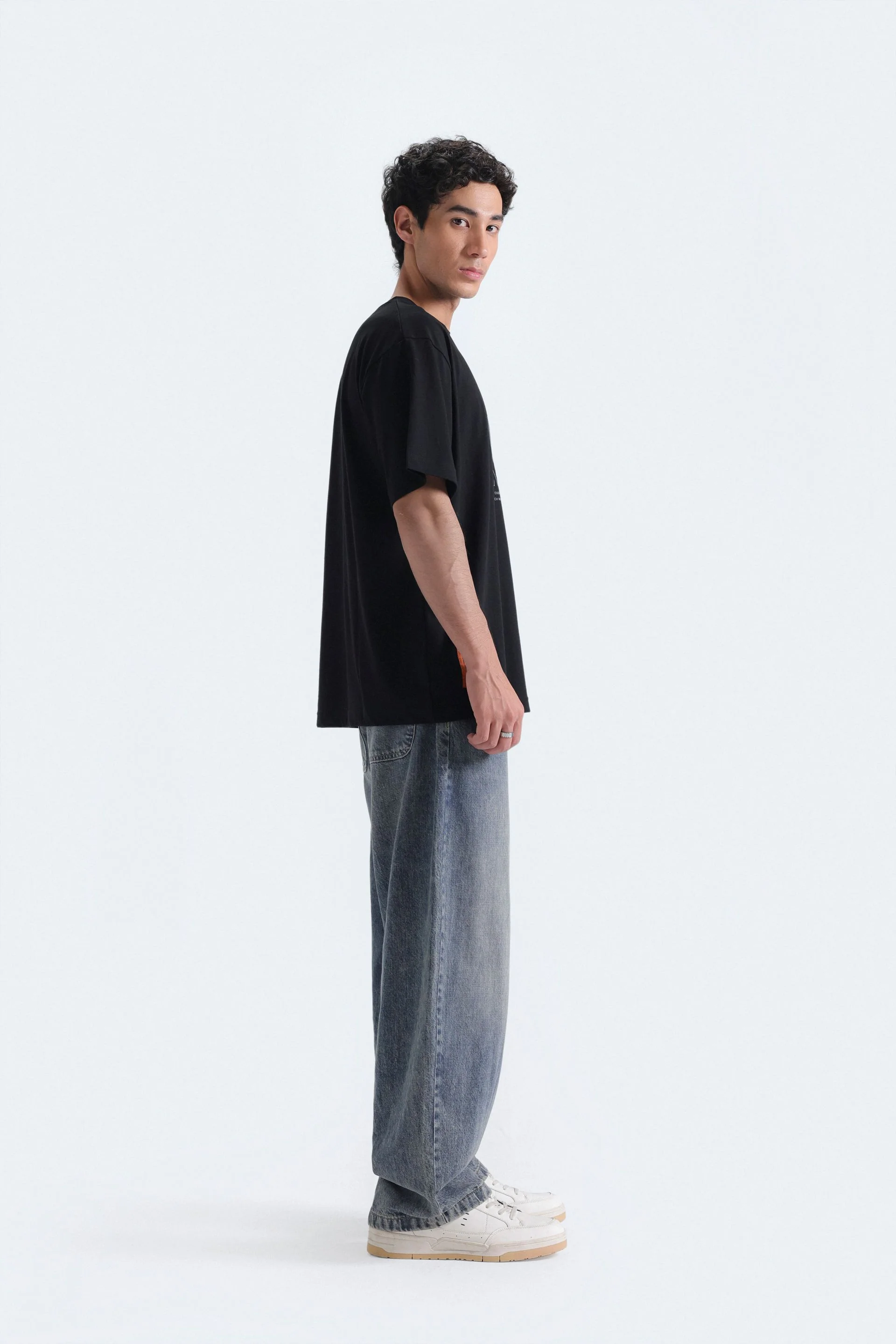 Slogan Print T-Shirt With Label Patch - Image 4
