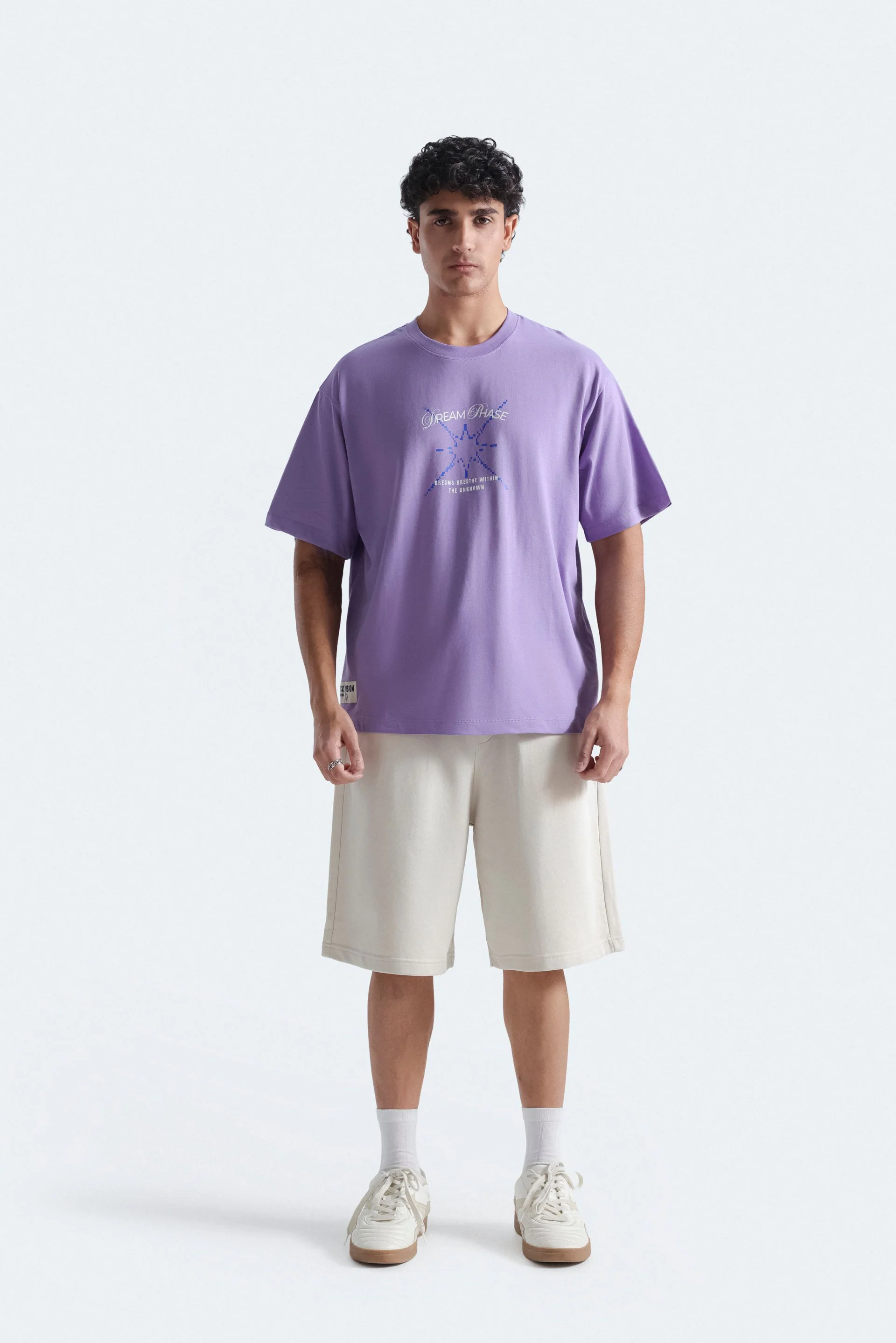 Slogan Print T-Shirt With Label Patch