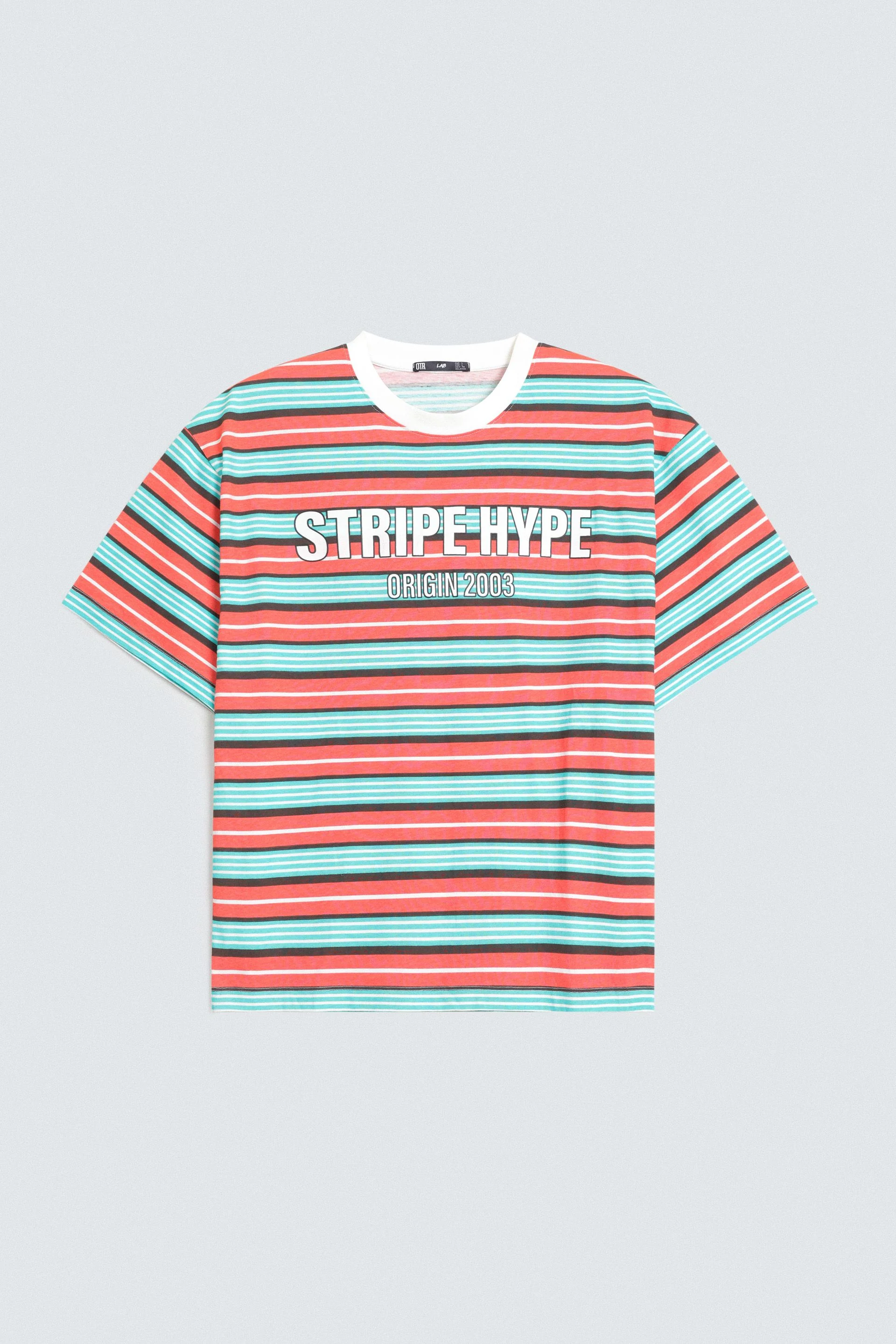 Striped Slogan Print T-Shirt - Image 5