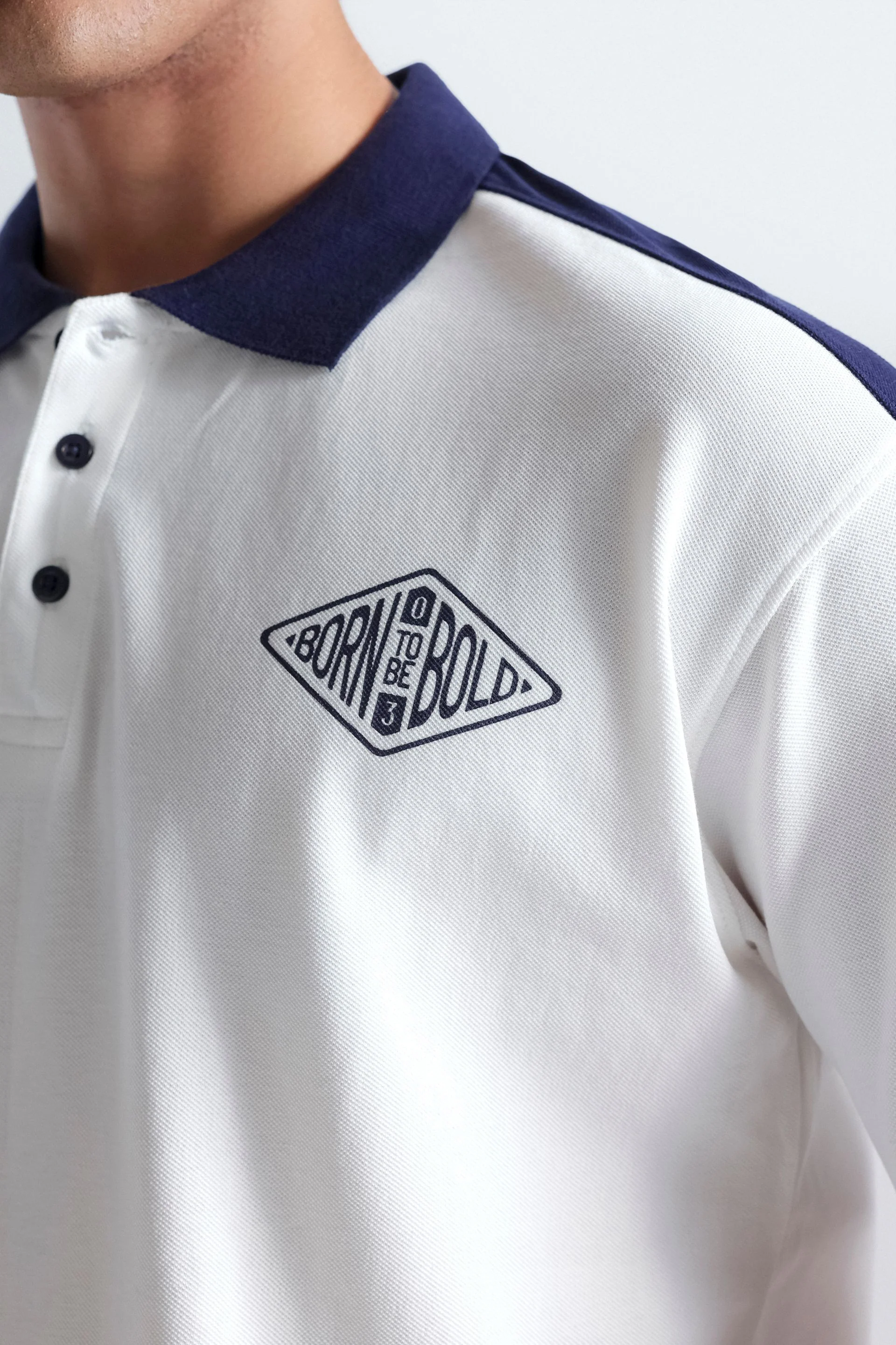 Slogan Print Polo Shirt With Label Patch - Image 11