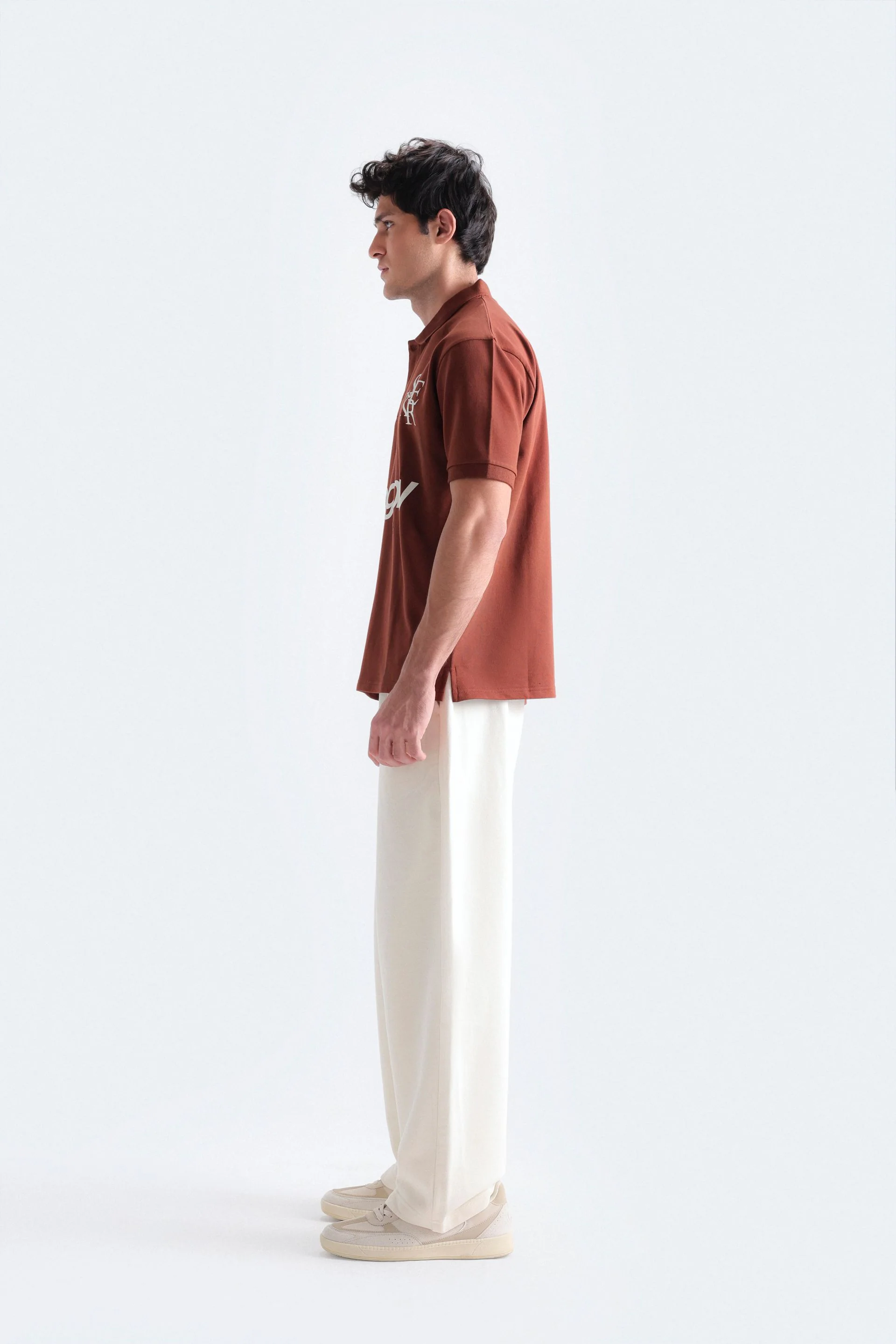 Embroidered Slogan Print Polo Shirt - Image 10