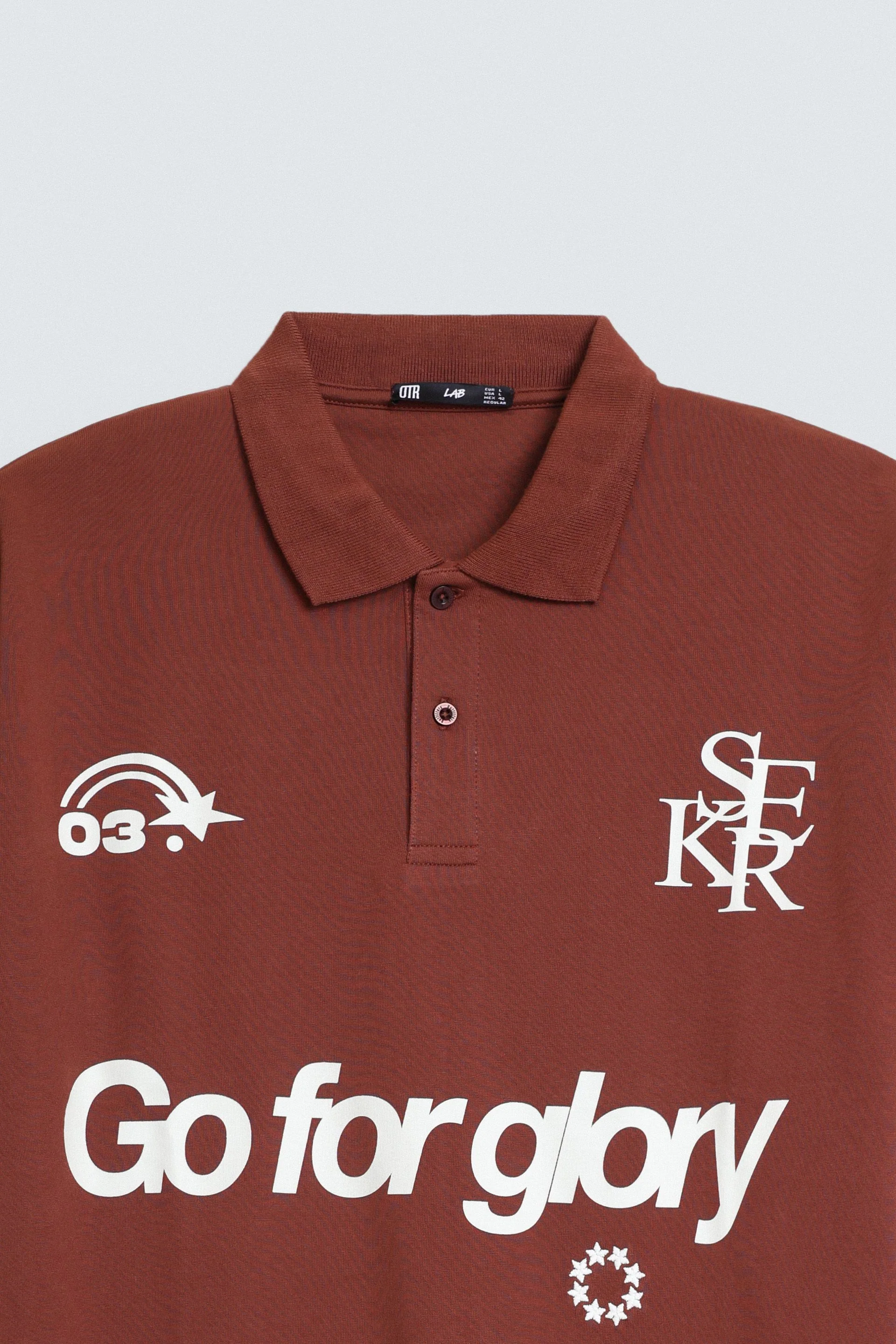 Embroidered Slogan Print Polo Shirt - Image 13