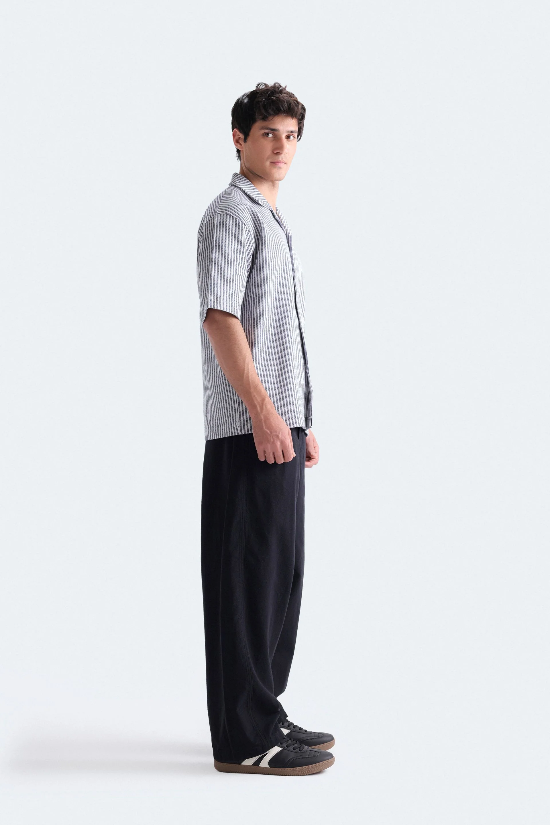 Resort Collar Striped Shirt - Image 10