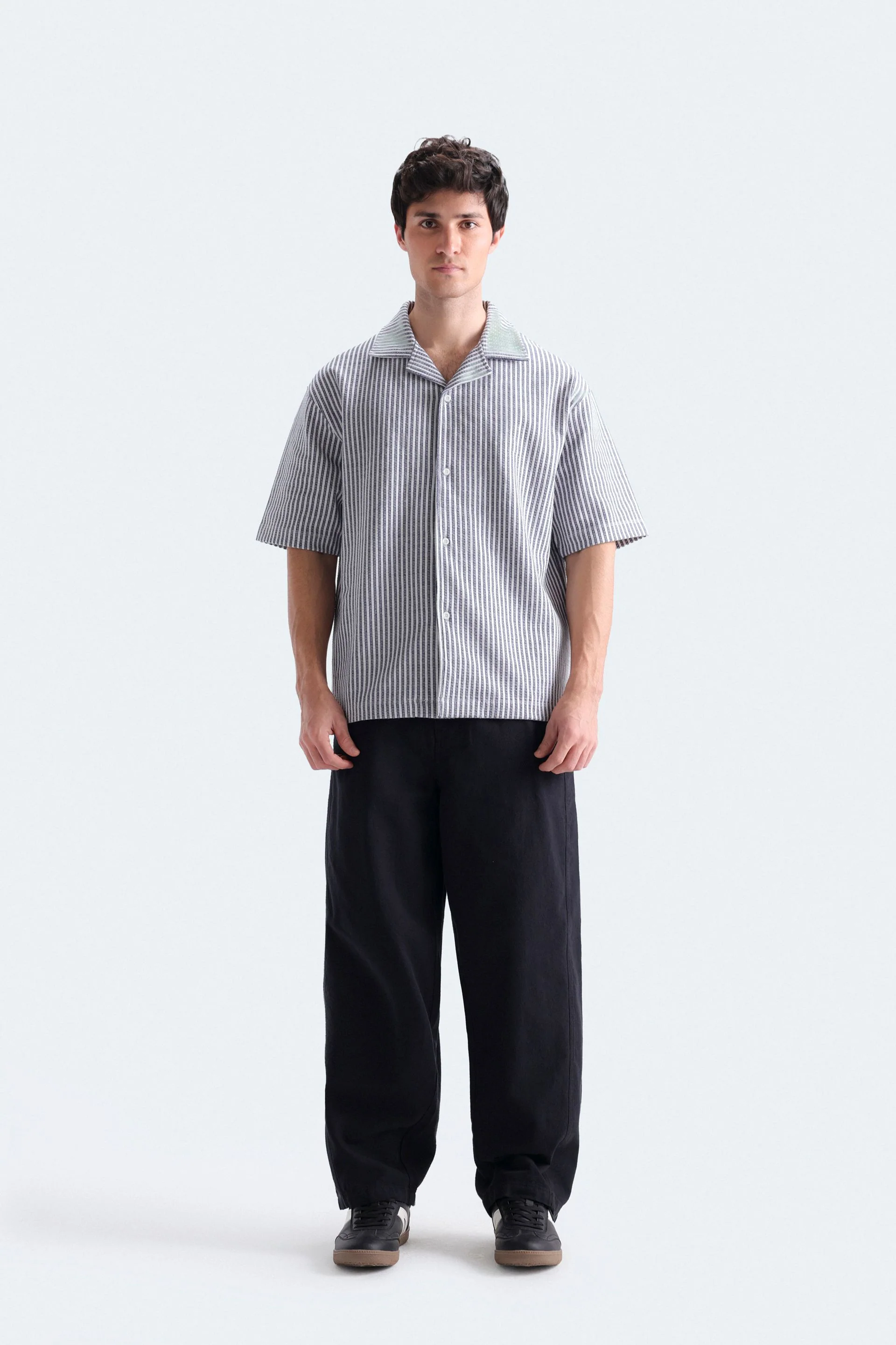 Resort Collar Striped Shirt - Image 8