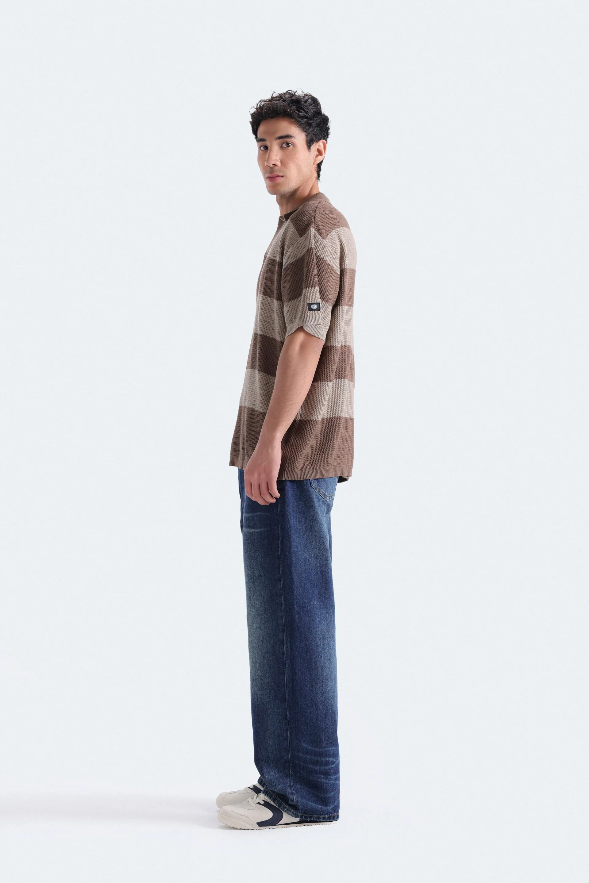 Textured Striped Polo Shirt - Image 10