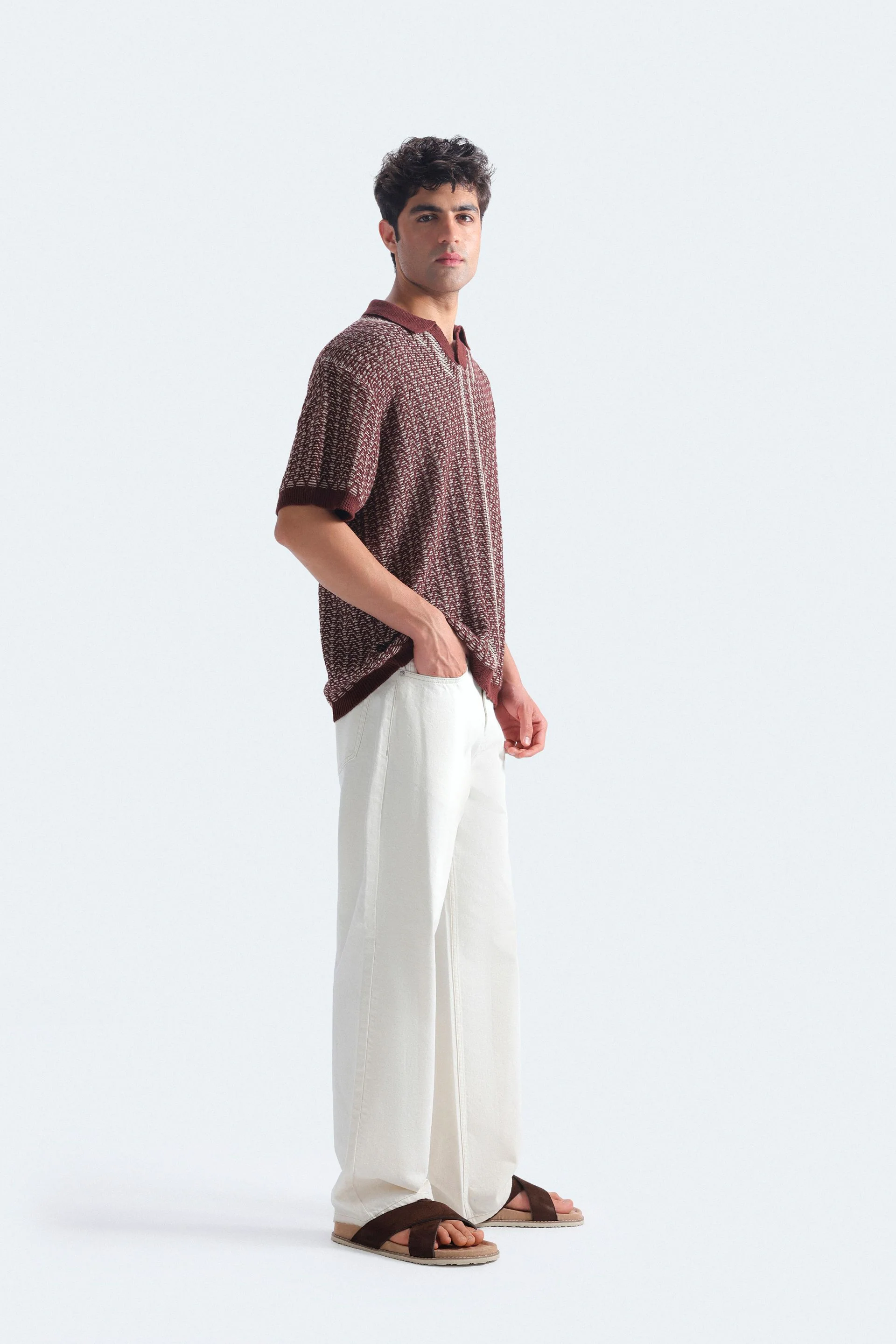 Contrast Knit Polo Shirt - Image 10