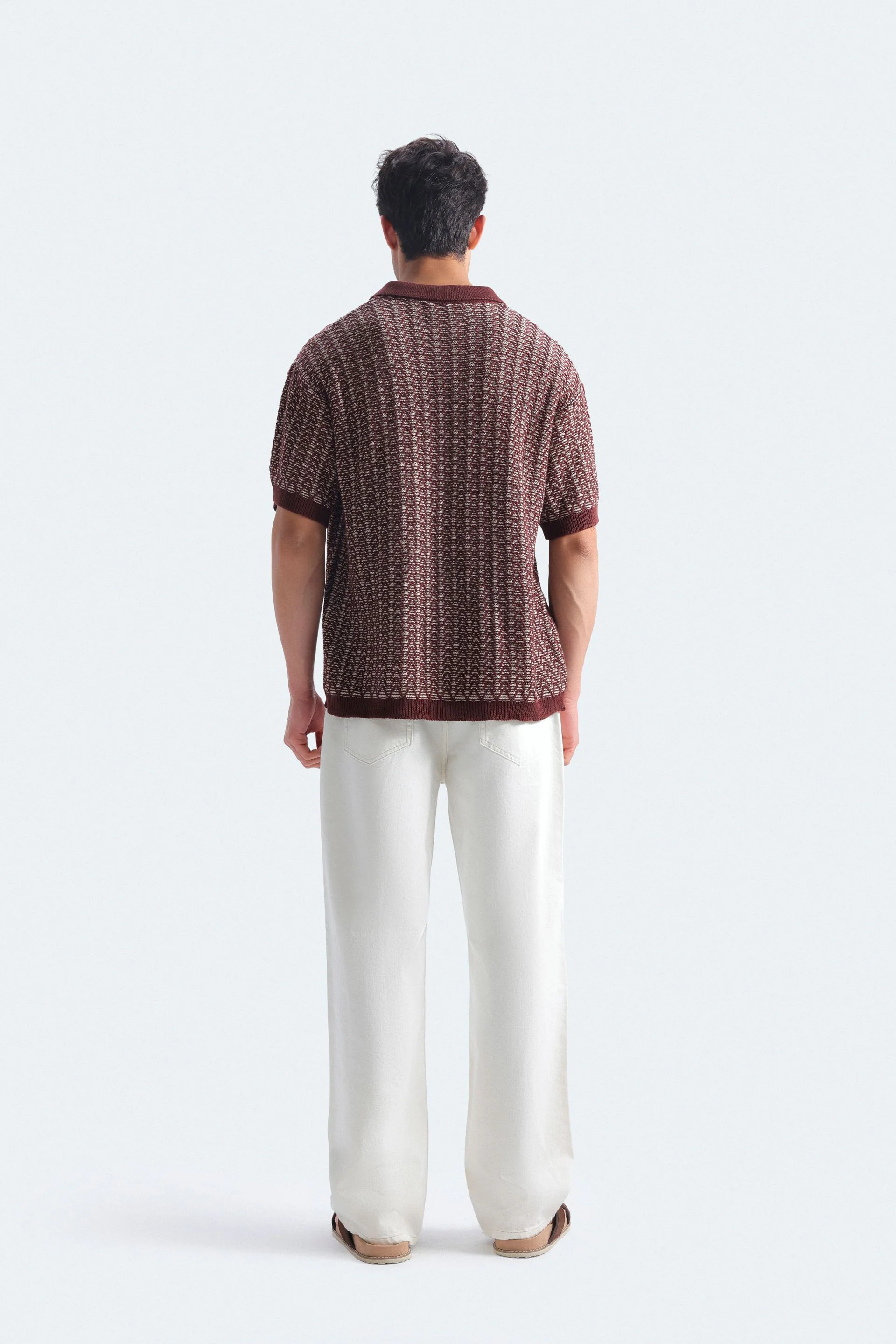Contrast Knit Polo Shirt - Image 11