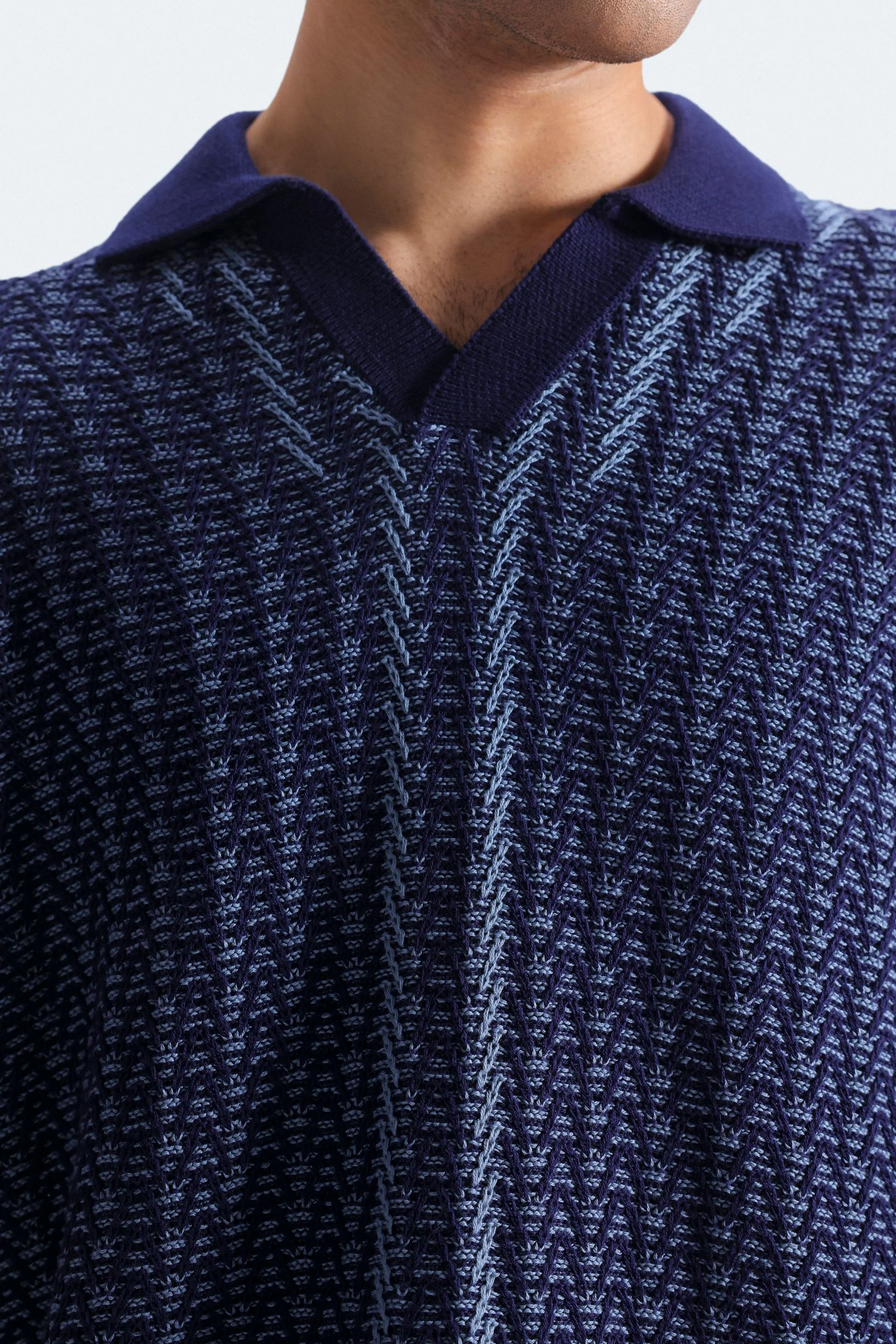 Contrast Knit Polo Shirt - Image 2