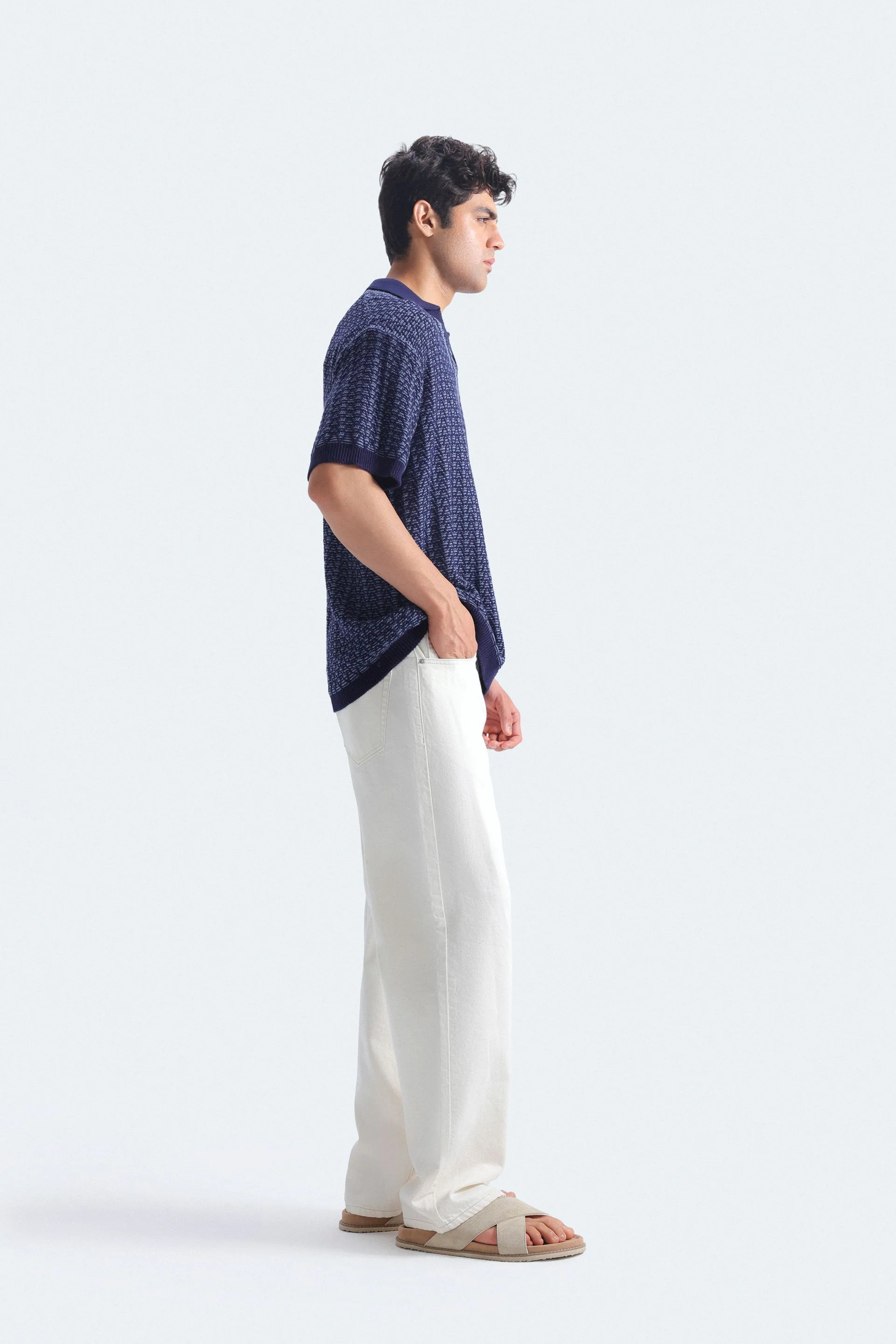 Contrast Knit Polo Shirt - Image 3