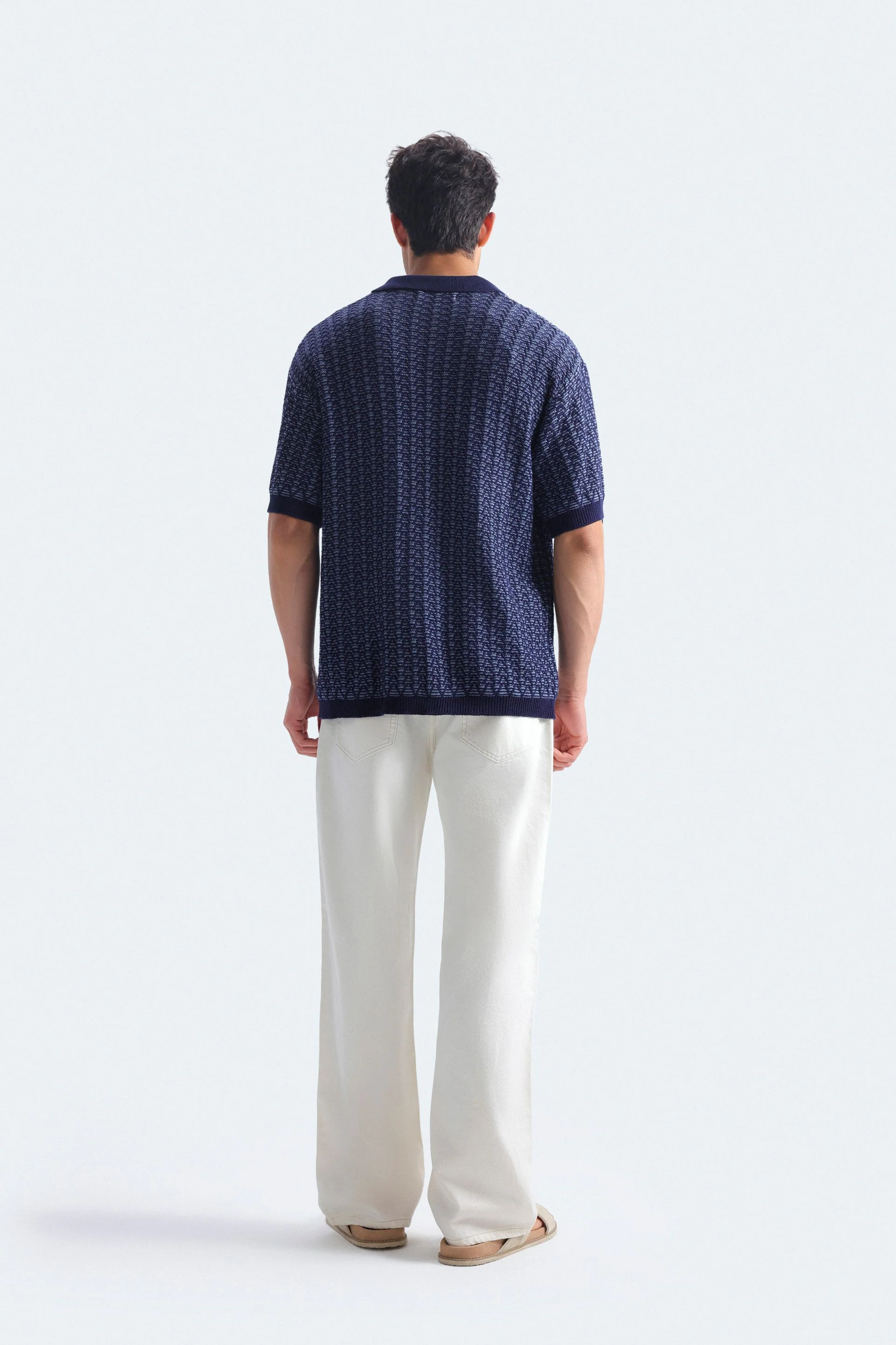 Contrast Knit Polo Shirt - Image 4