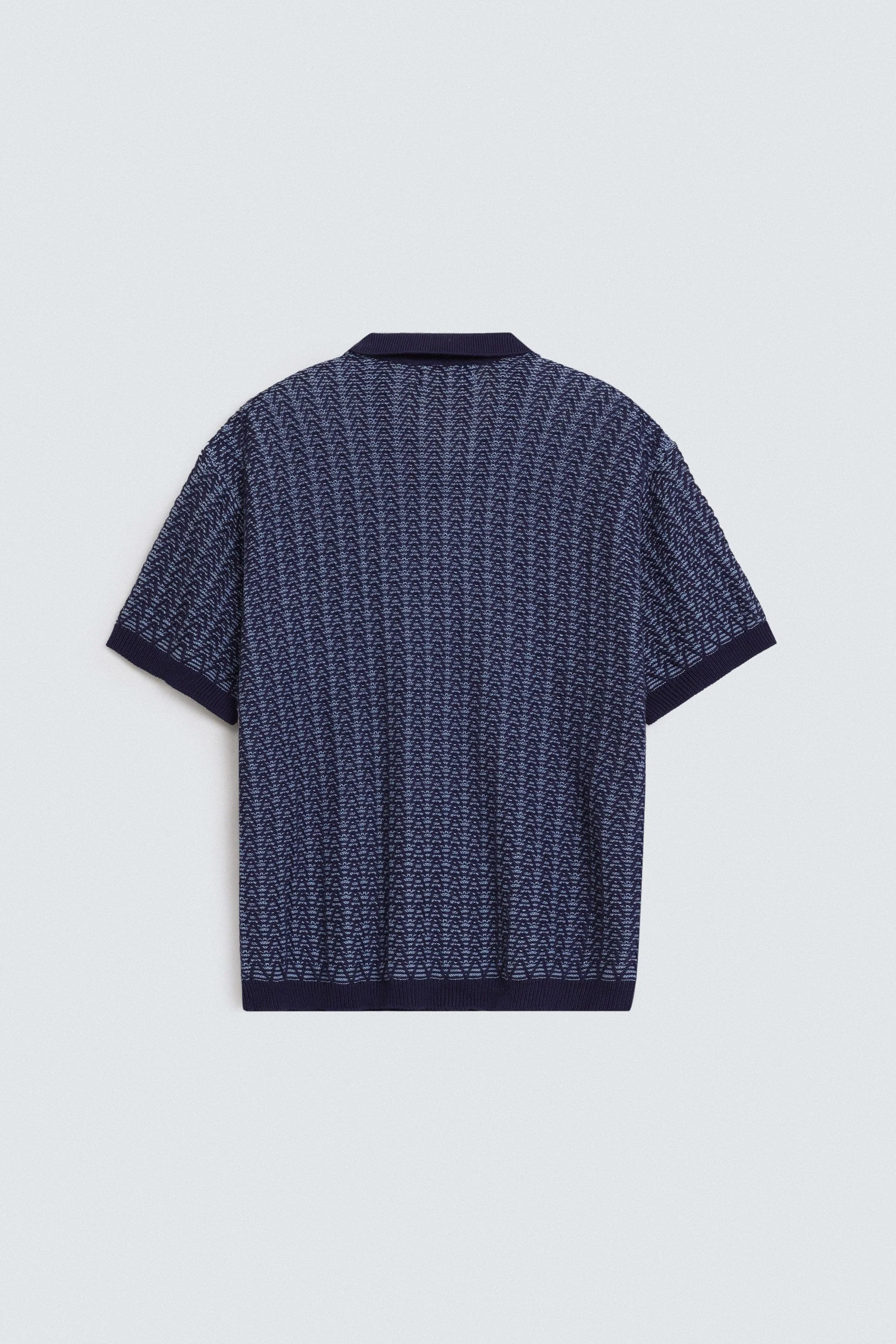 Contrast Knit Polo Shirt - Image 7