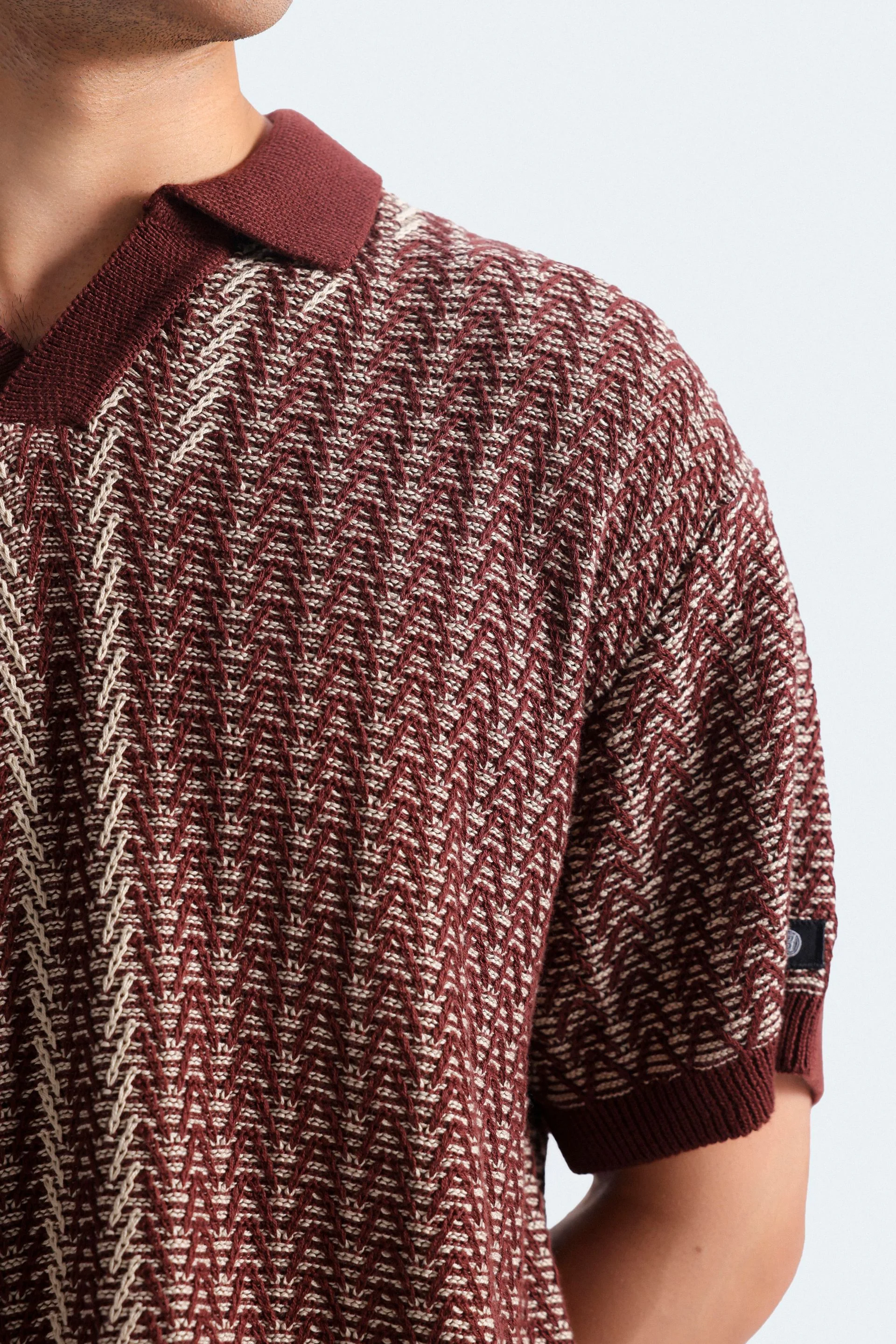Contrast Knit Polo Shirt - Image 9