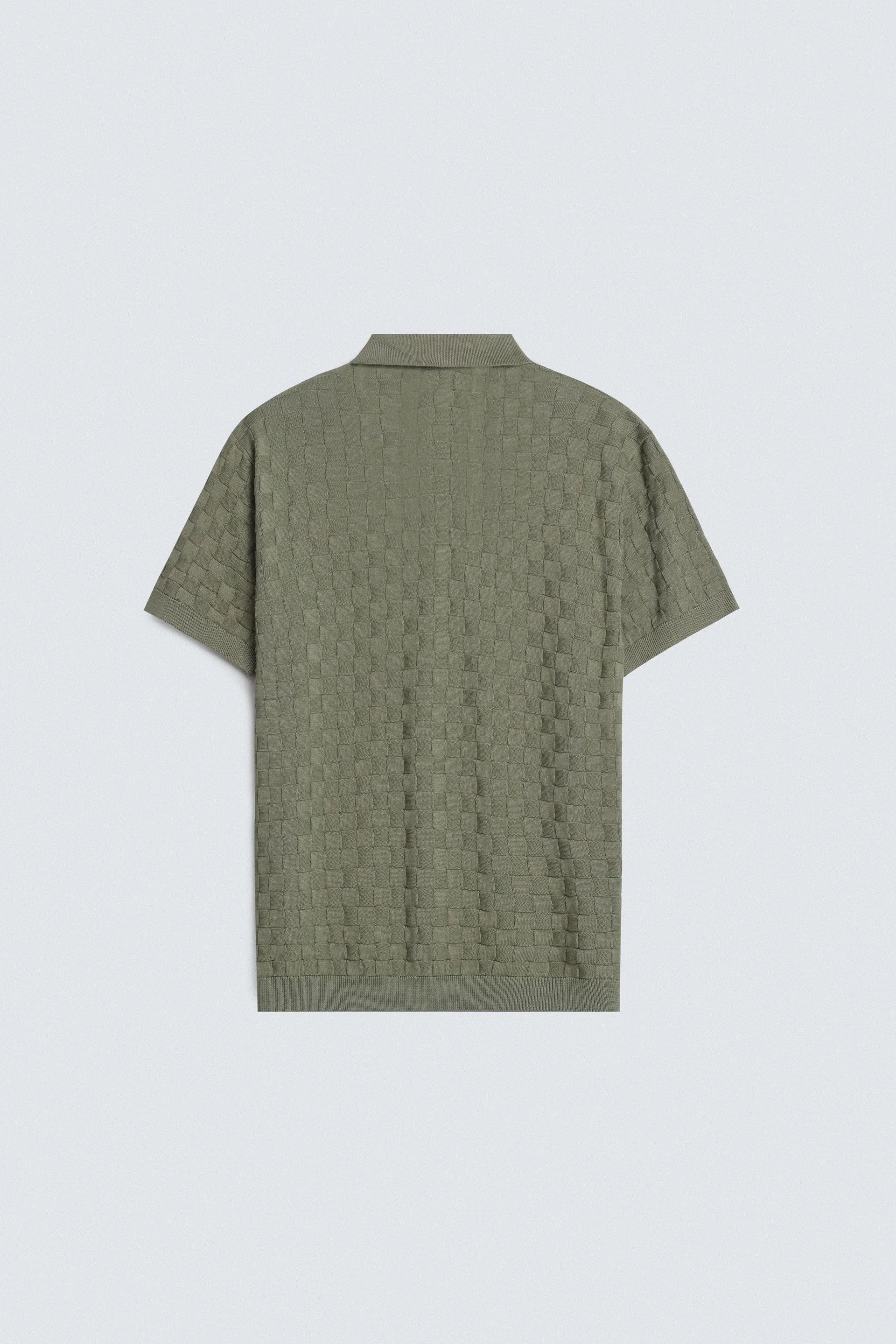 Textured Knit Polo Shirt - Image 7