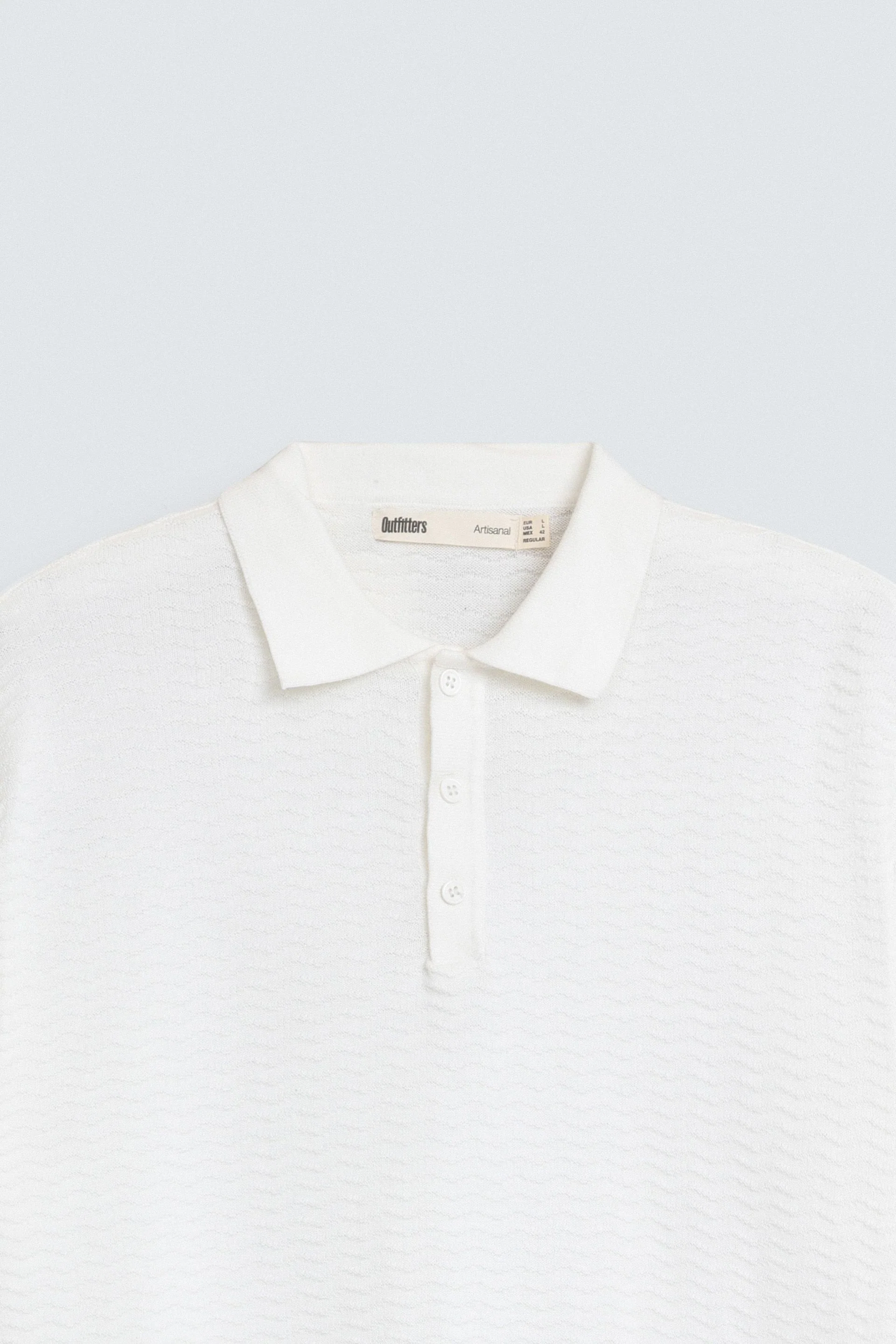 Textured Polo Shirt With Label Patch - Image 6