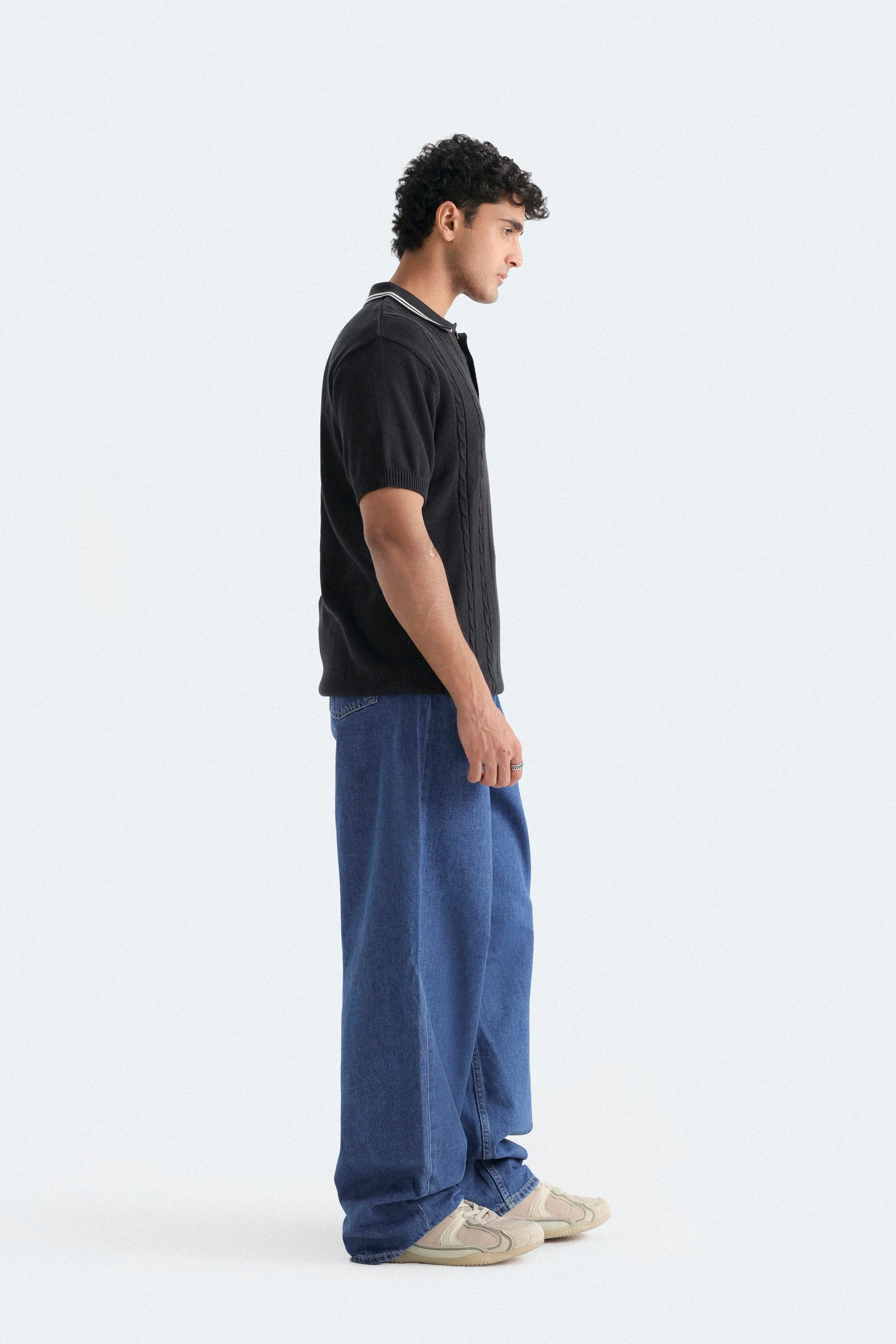 Cable Knit Polo Shirt - Image 10