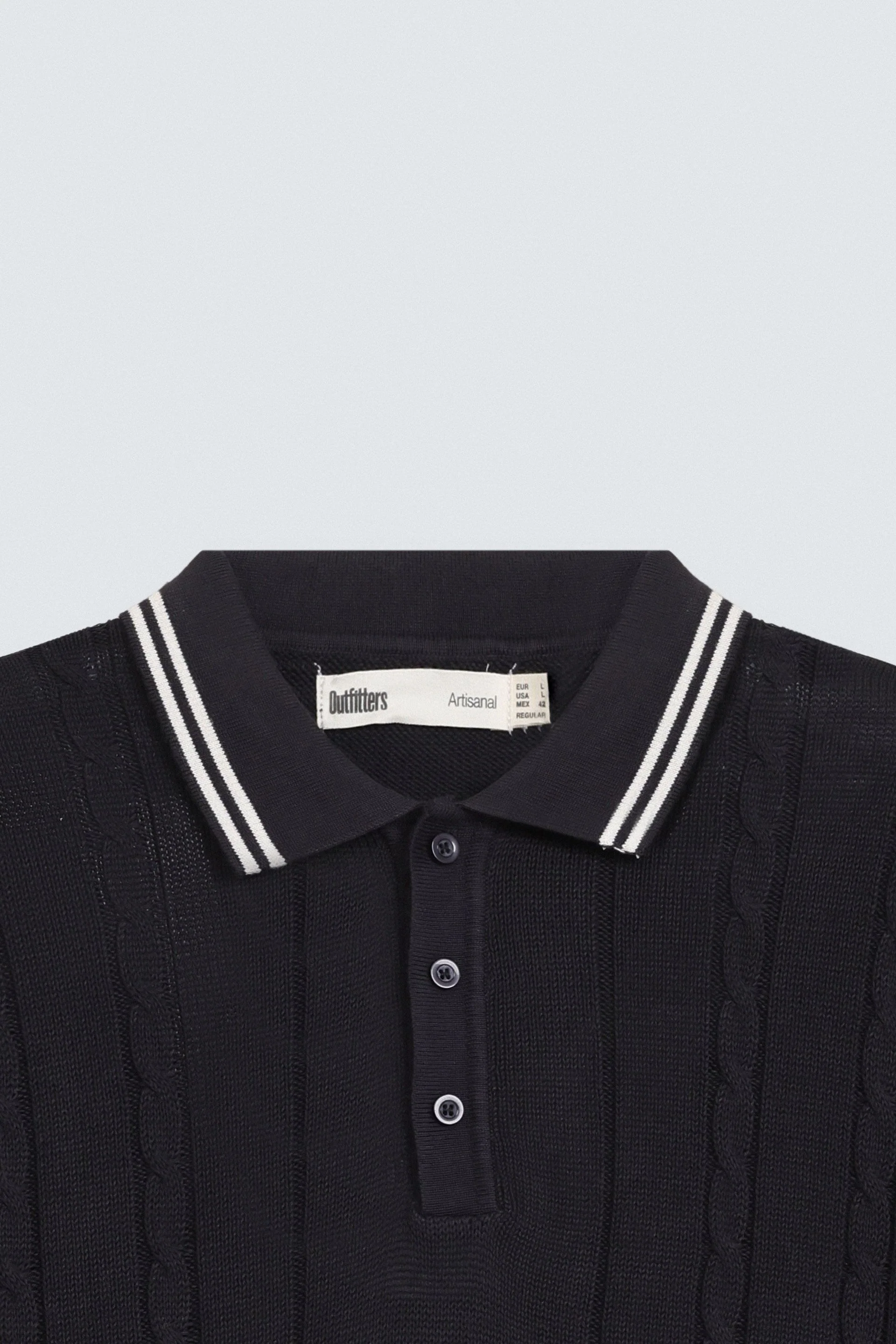 Cable Knit Polo Shirt - Image 13