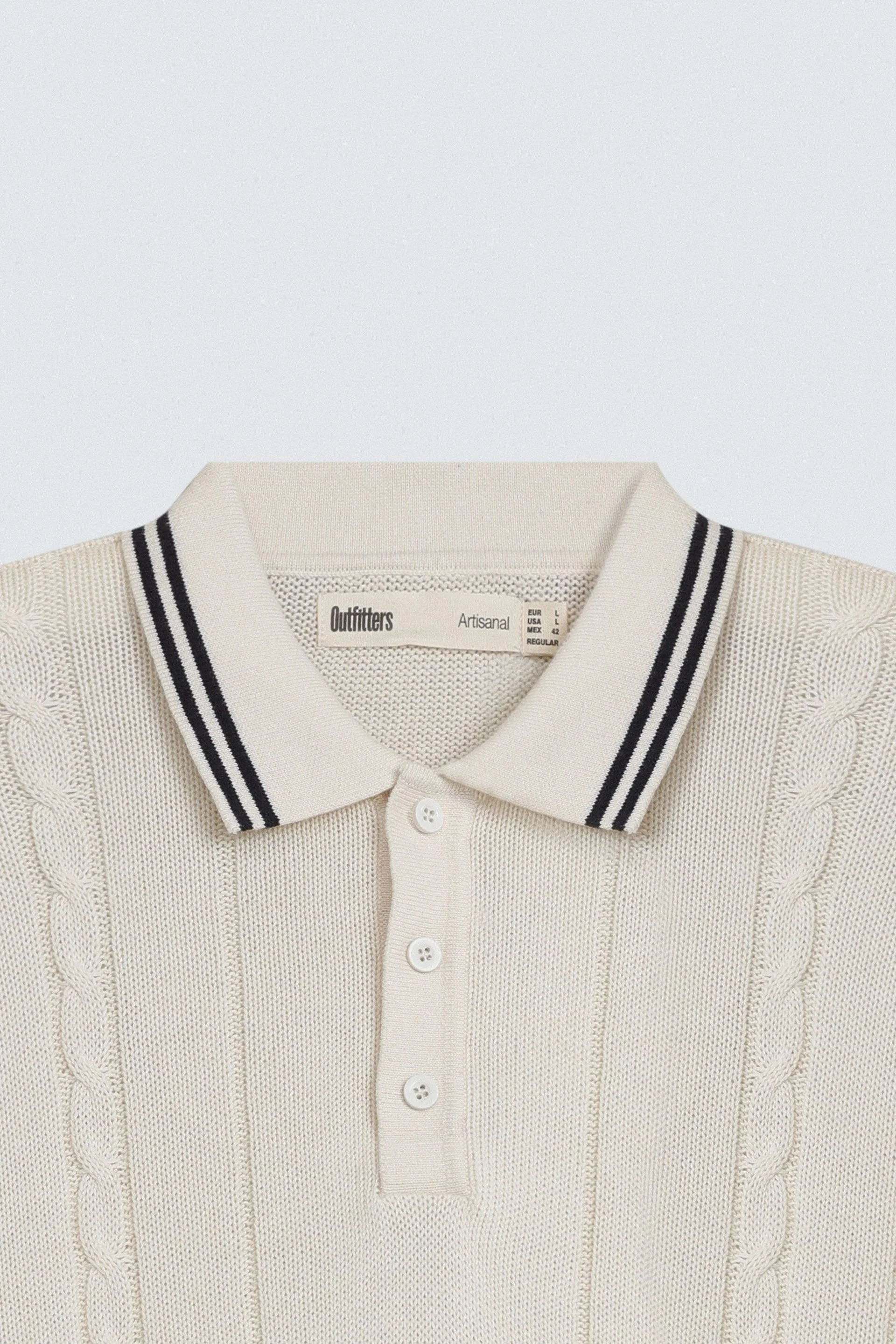 Cable Knit Polo Shirt - Image 6