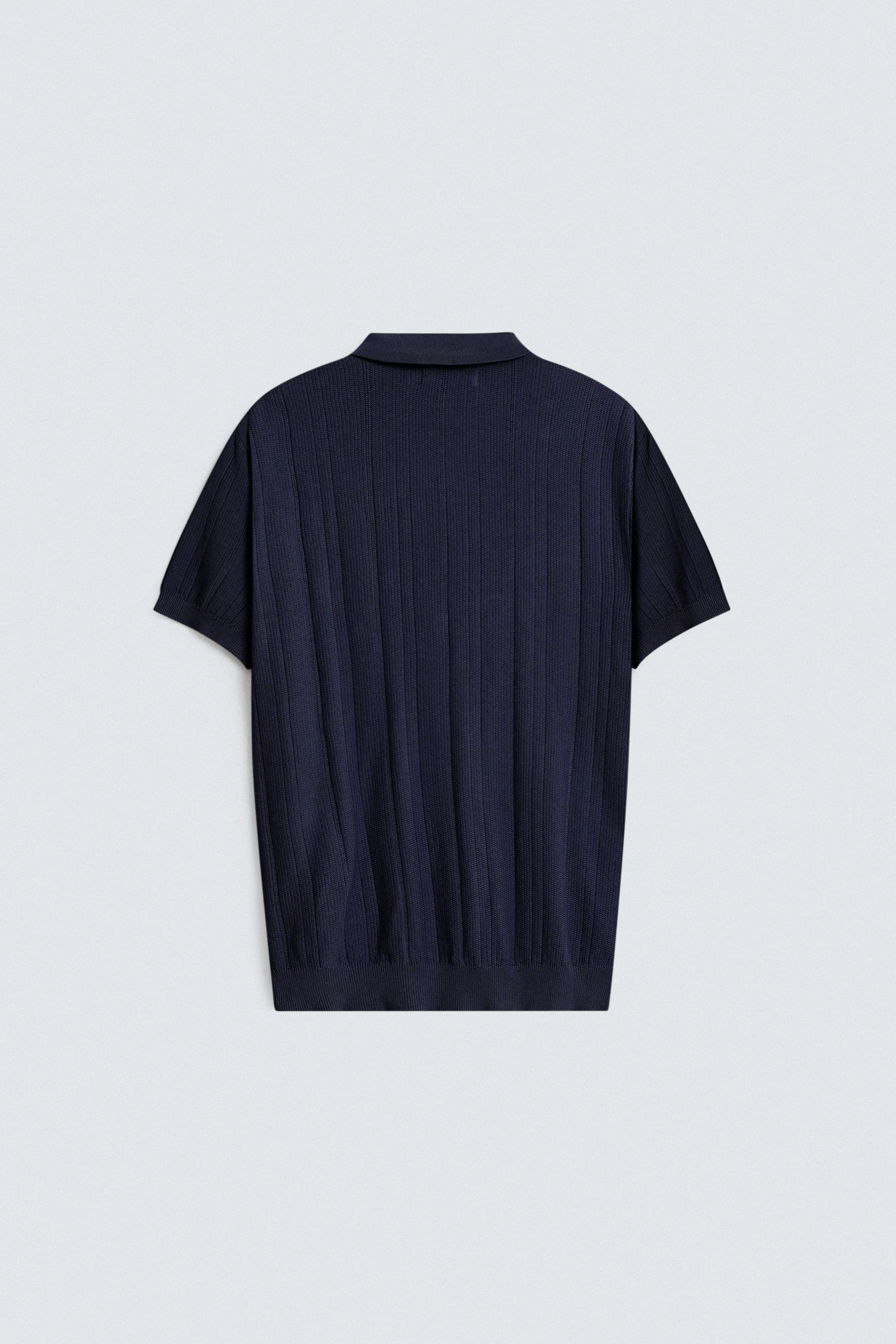 Textured Knit Polo Shirt - Image 10