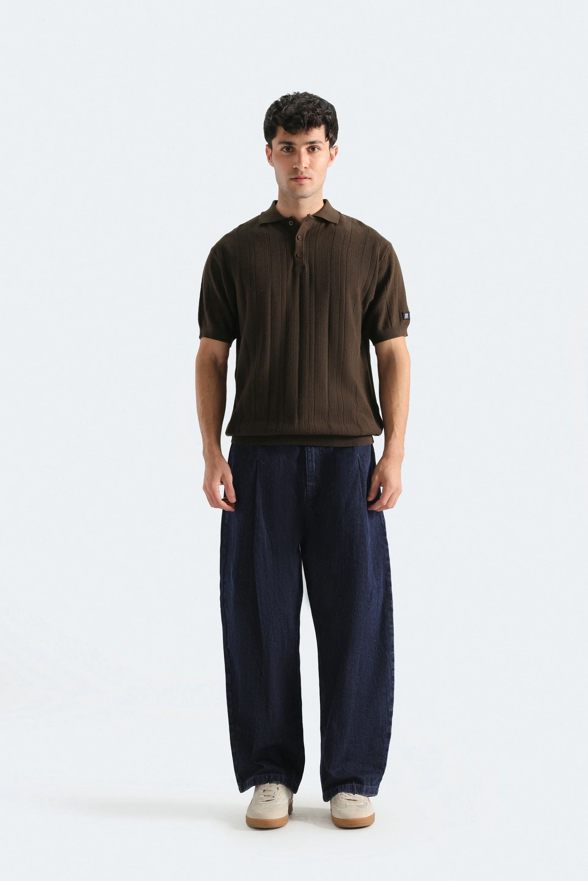 Textured Knit Polo Shirt - Image 18
