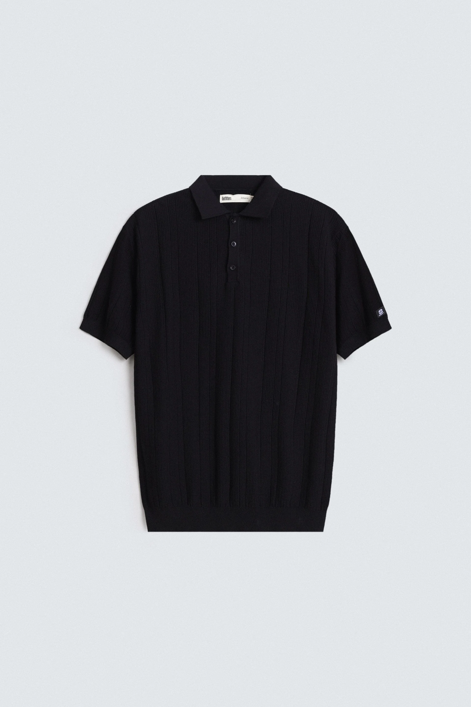 Textured Knit Polo Shirt - Image 5