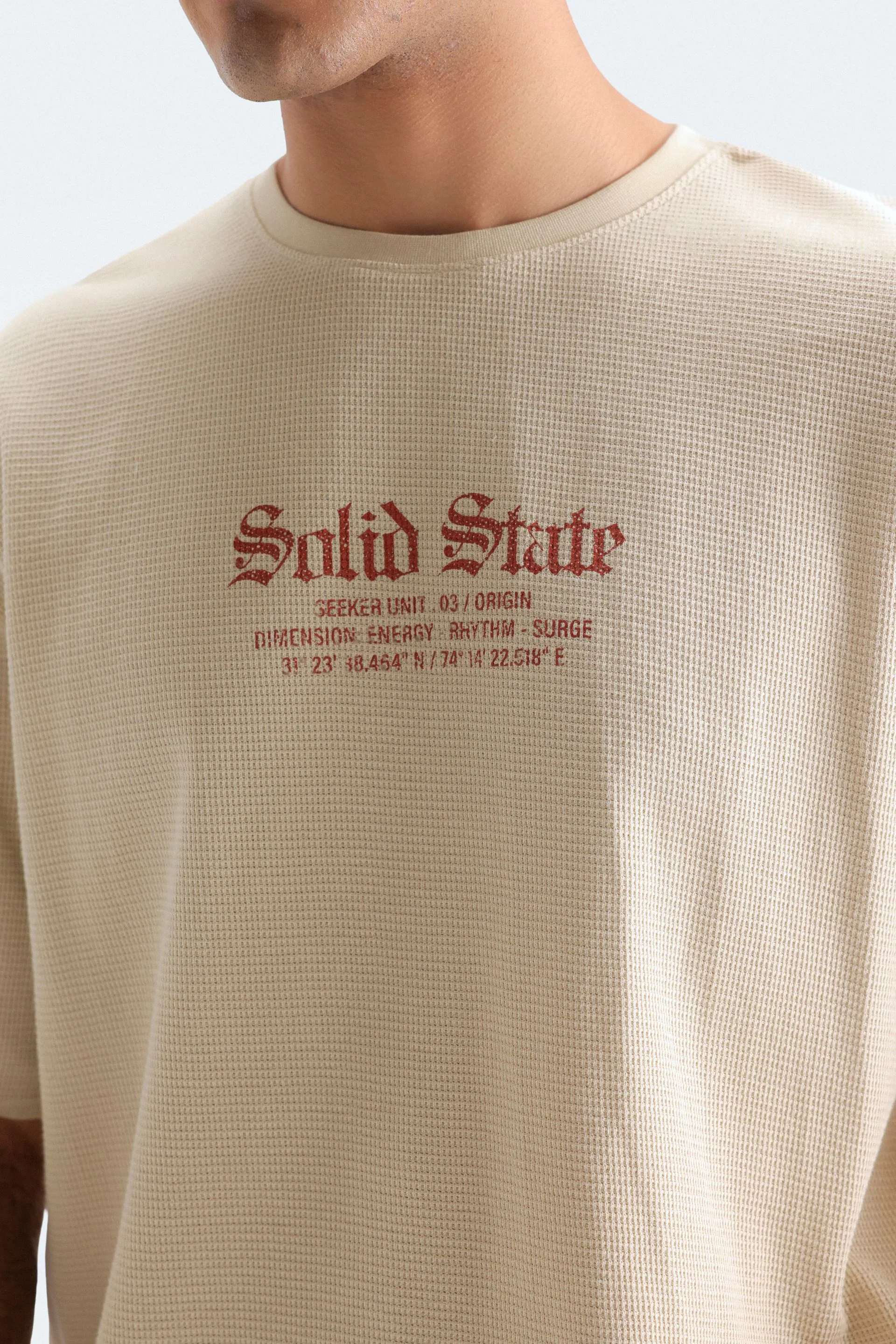 Textured Slogan Print T-Shirt - Image 2