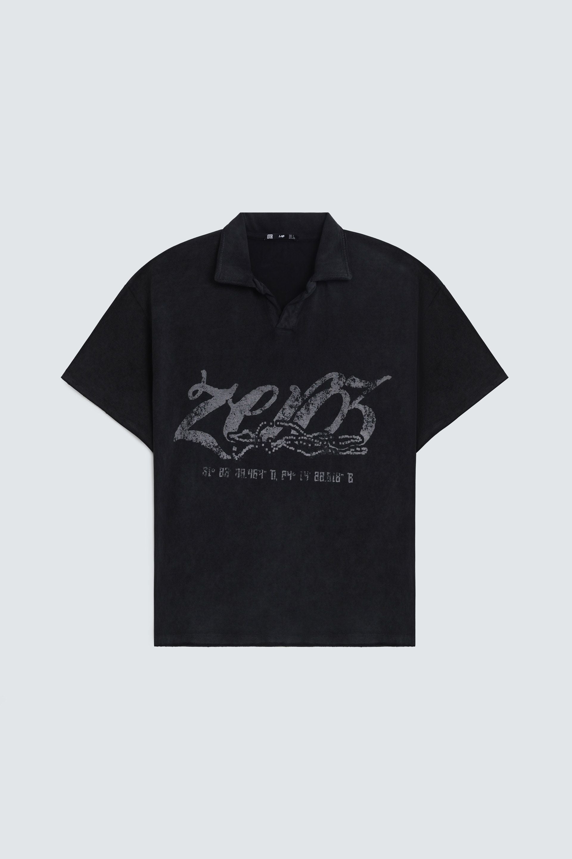 Washed Out Slogan Print Polo Shirt - Image 5