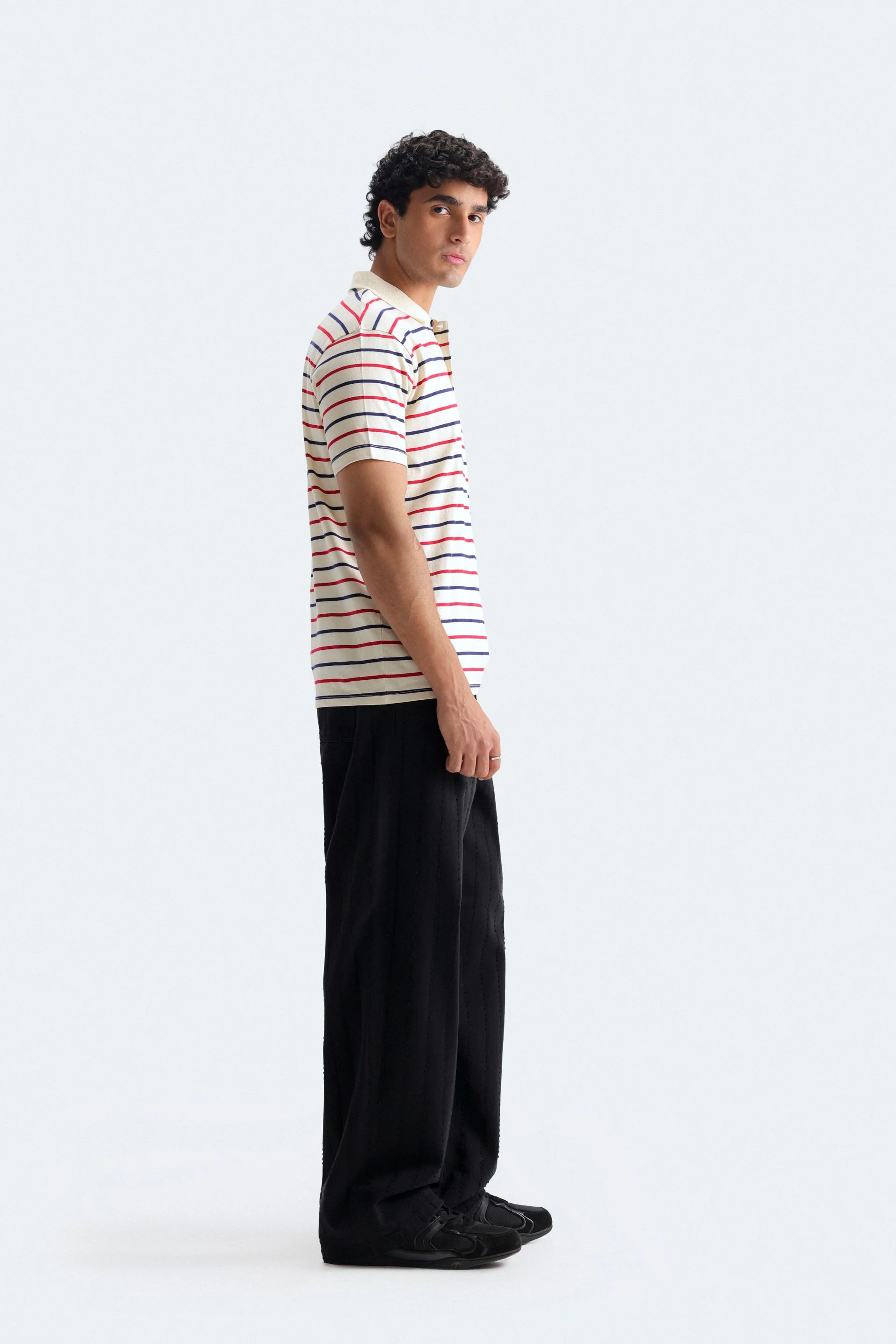 Embroidered Striped Polo Shirt - Image 3