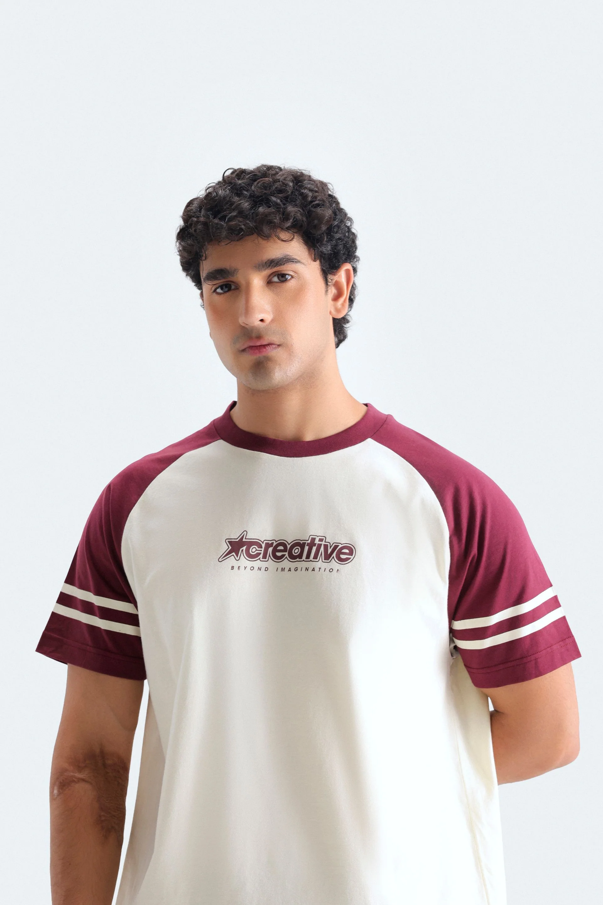 Color Block Slogan Print T-Shirt - Image 2