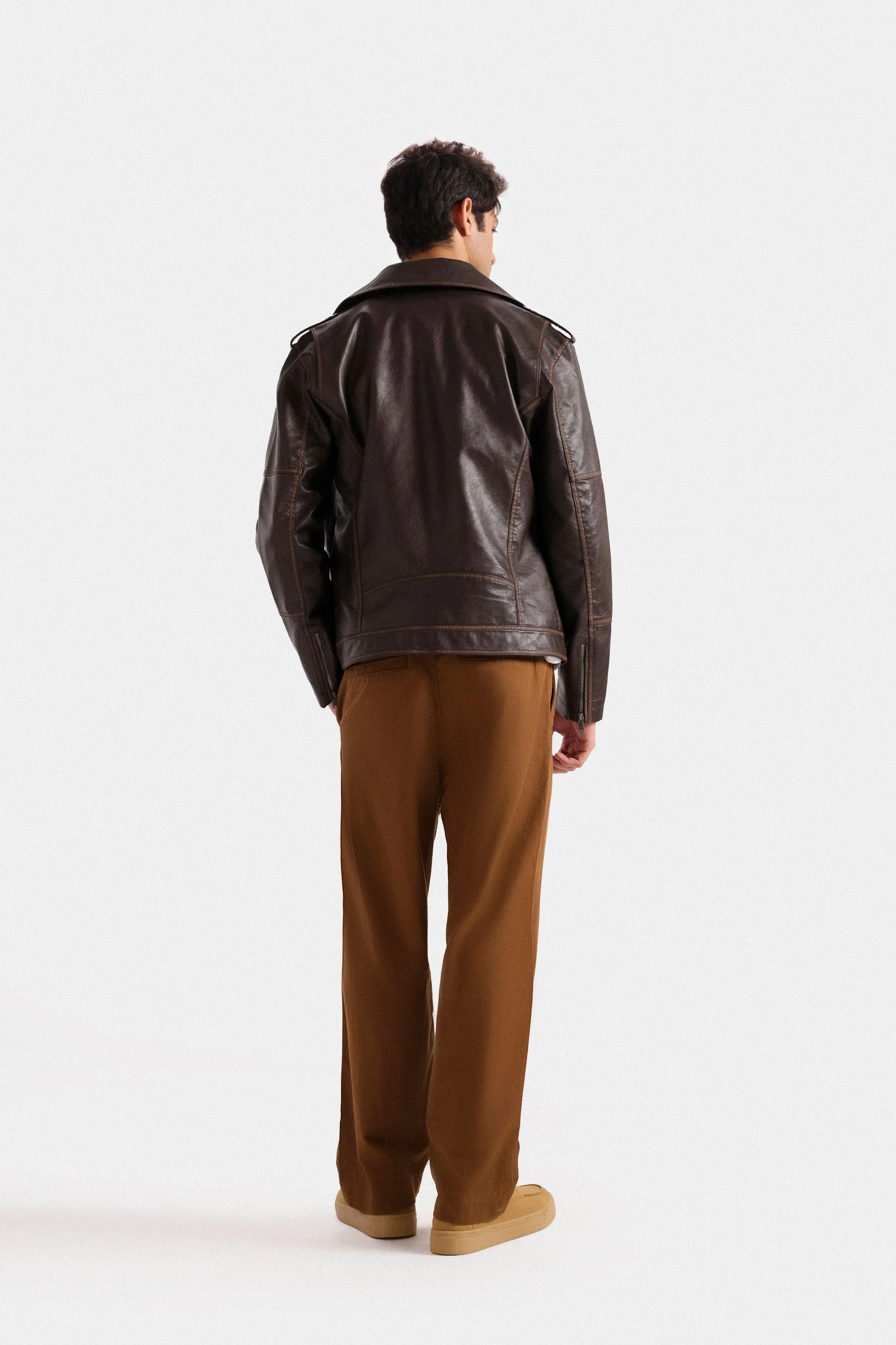 Faux Leather Biker Jacket - Image 12