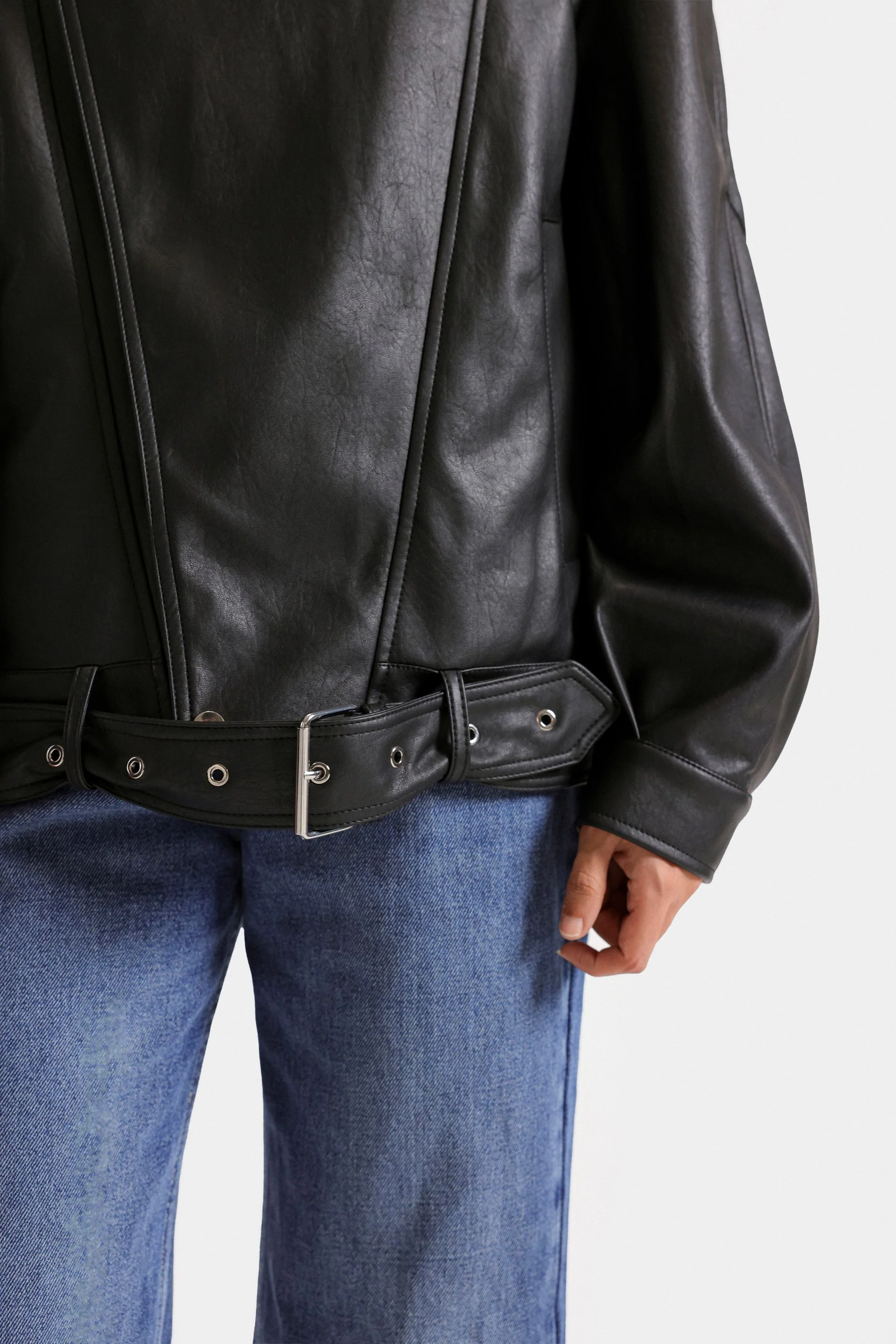 Faux Leather Biker Jacket - Image 4
