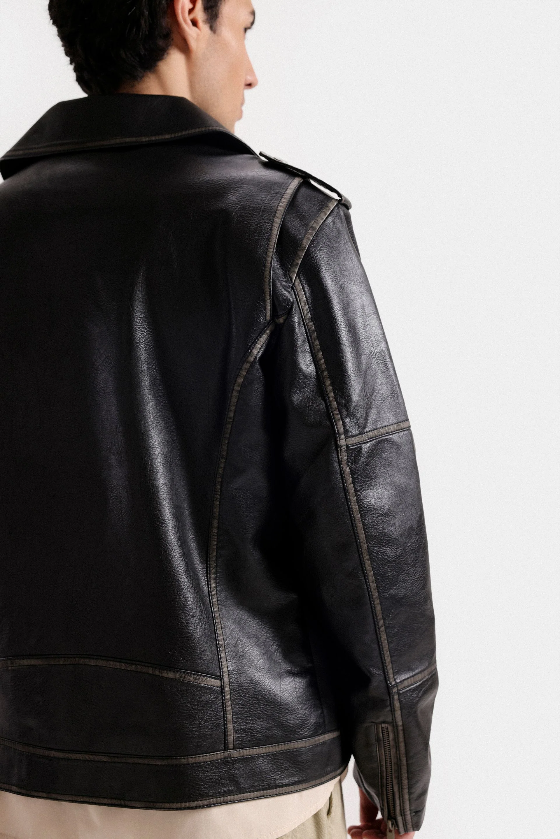 Faux Leather Biker Jacket - Image 4