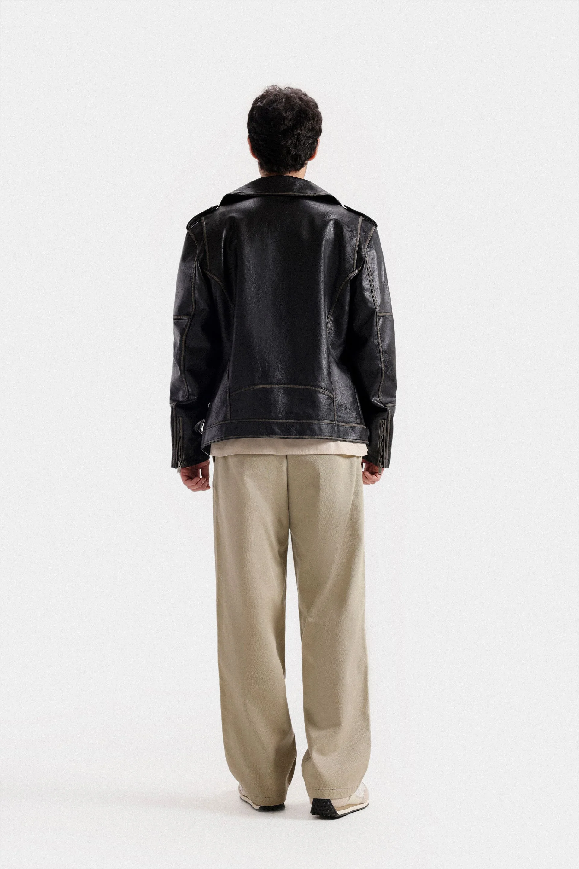 Faux Leather Biker Jacket - Image 5