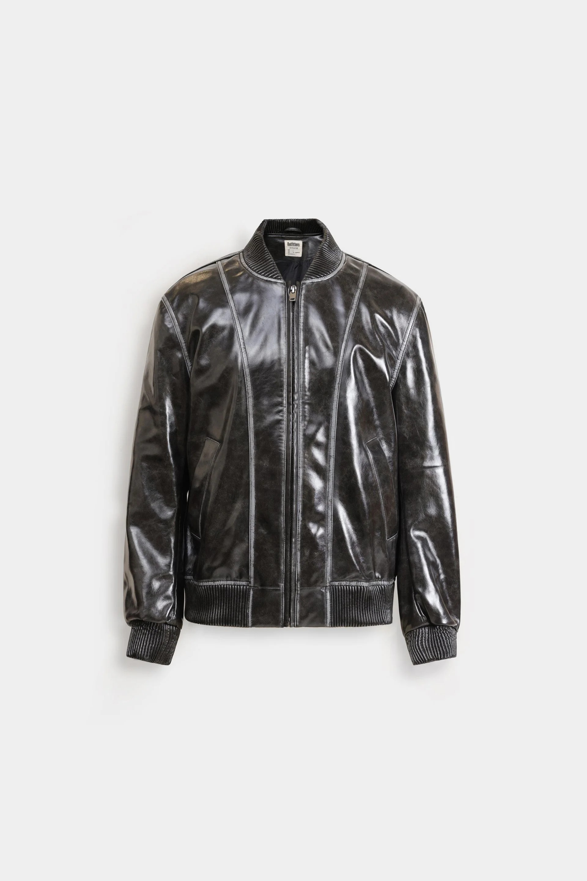 Faux Leather Bomber Jacket - Image 16