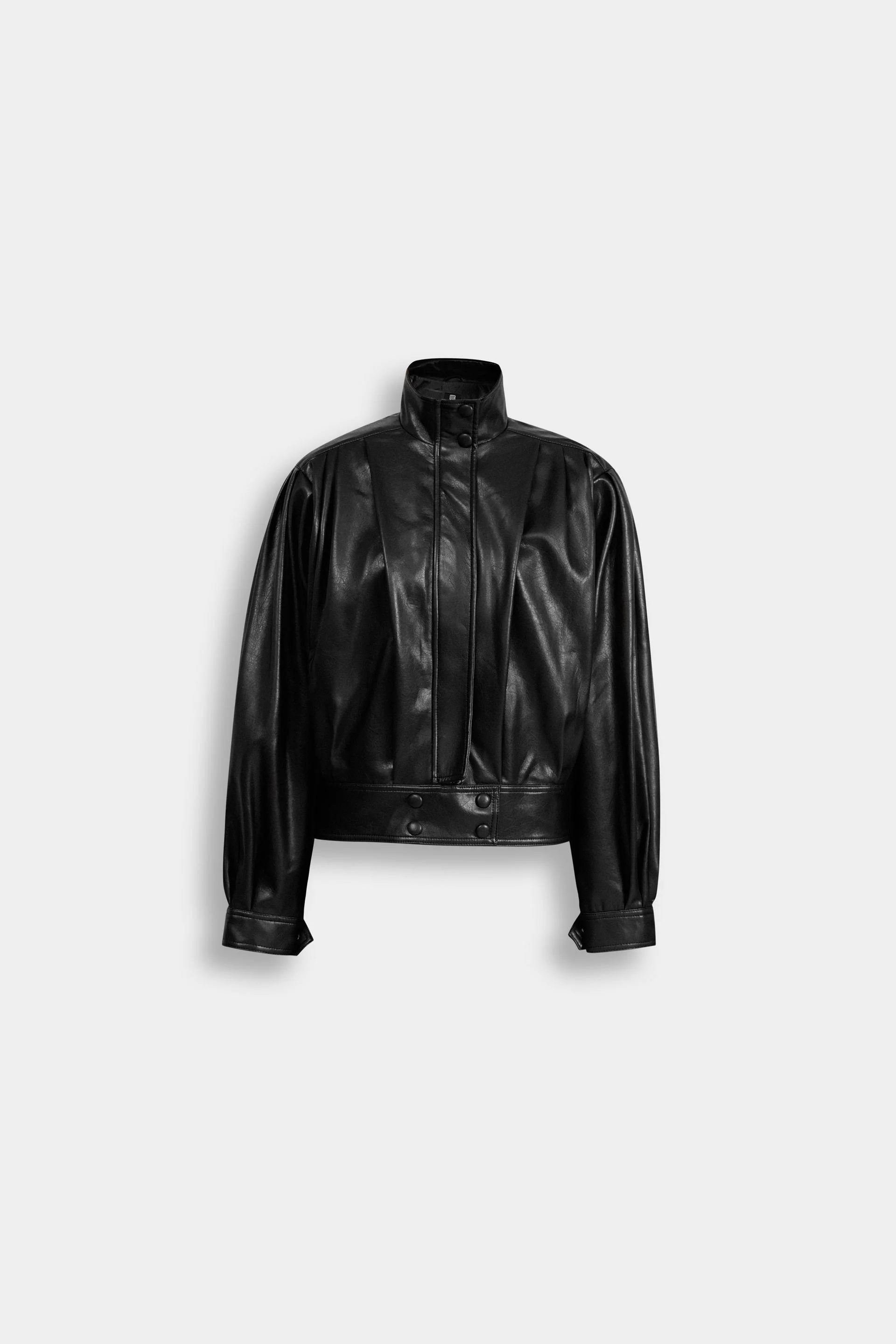 Faux Leather Bomber Jacket - Image 12