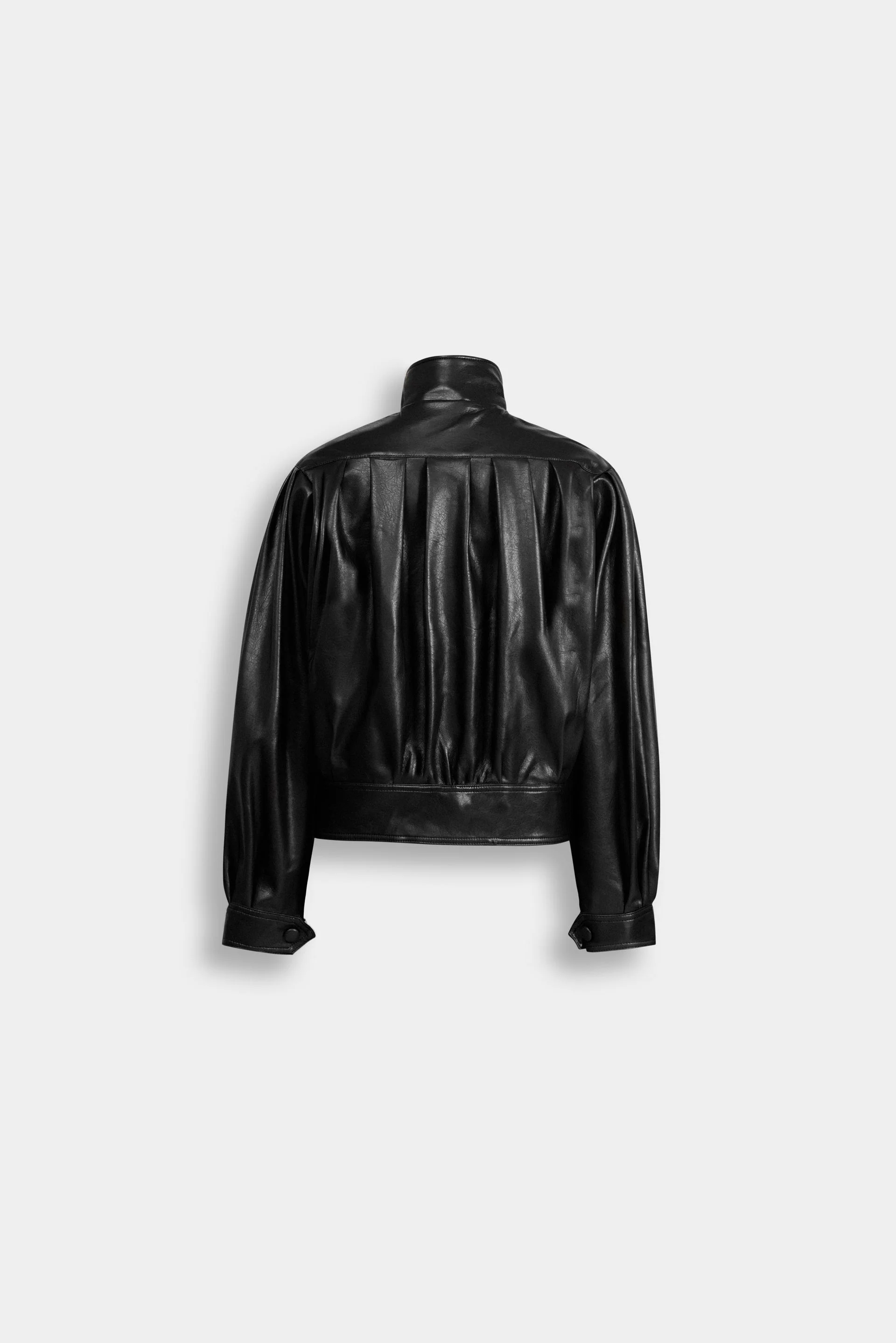 Faux Leather Bomber Jacket - Image 14