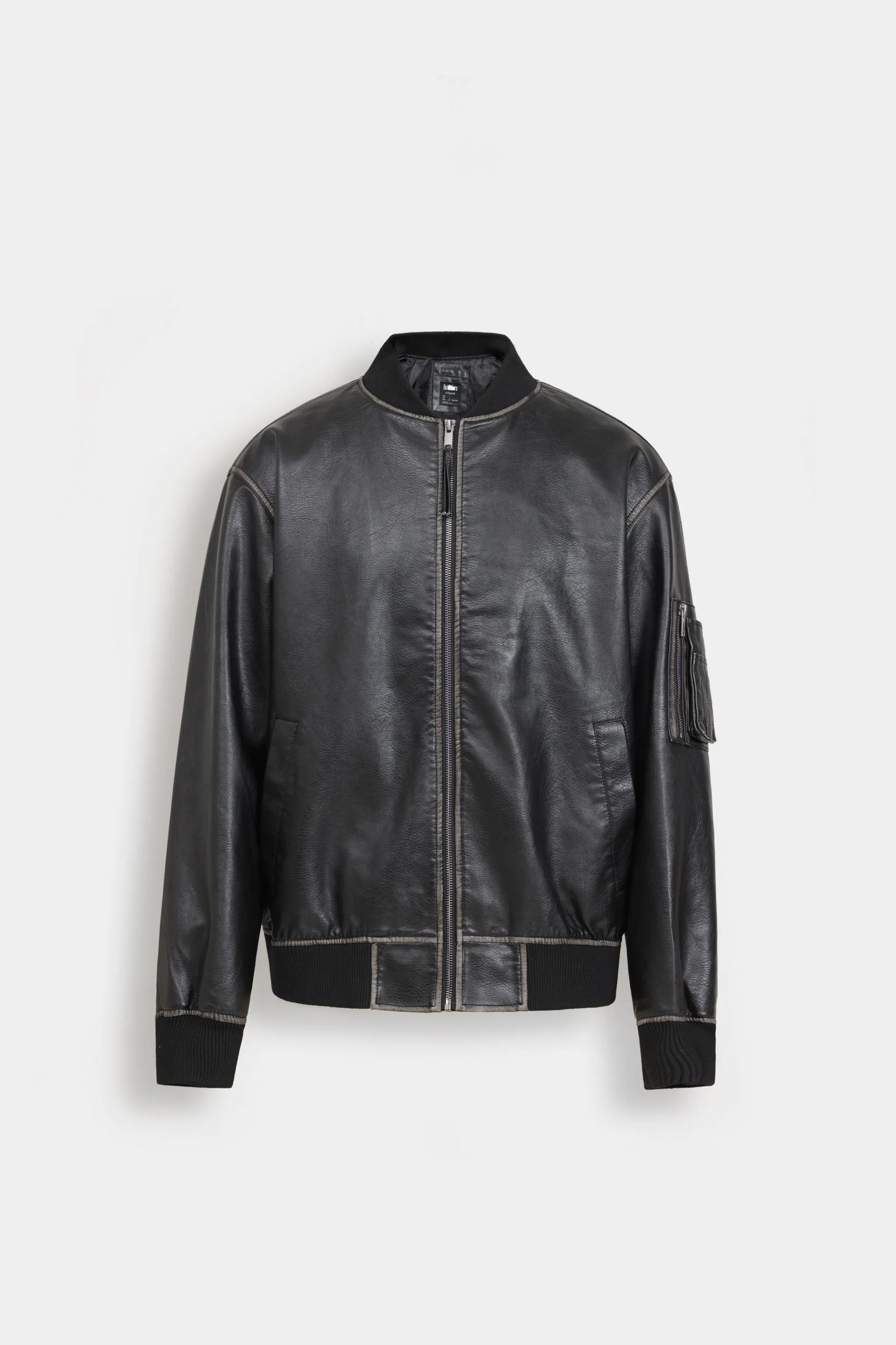 Faux Leather Bomber Jacket - Image 6