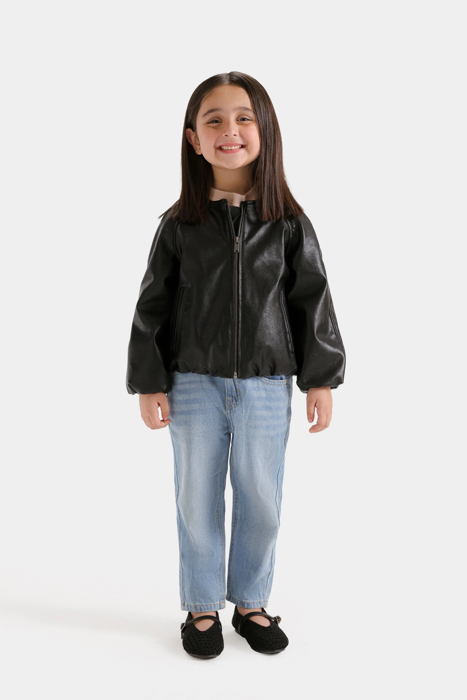 Faux Leather Zipper Jacket - Image 4